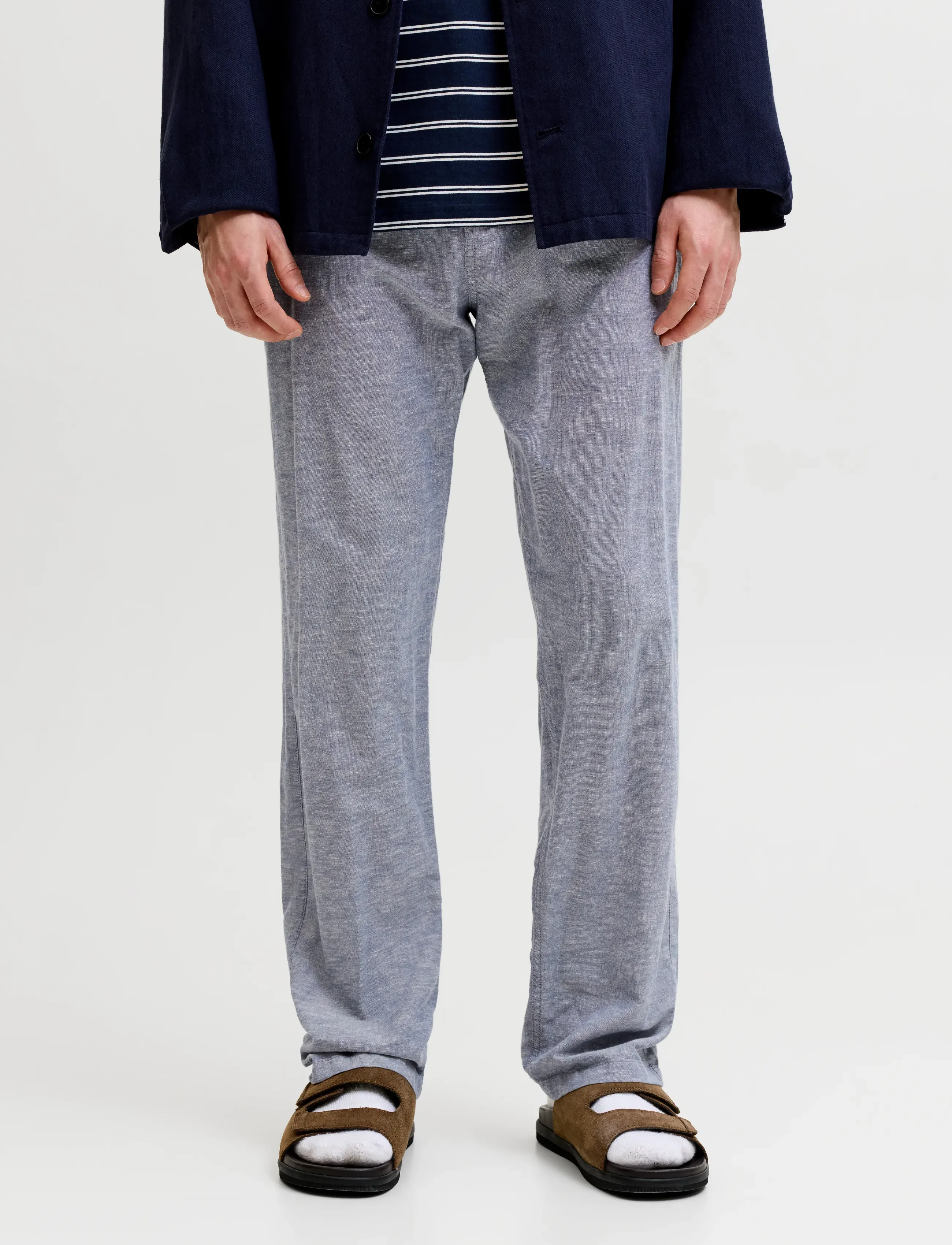 Jack & Jones Jpstkane Summer Linen Blend Jogger Sn, S, Blue, Bukser > Afslappet, Herre