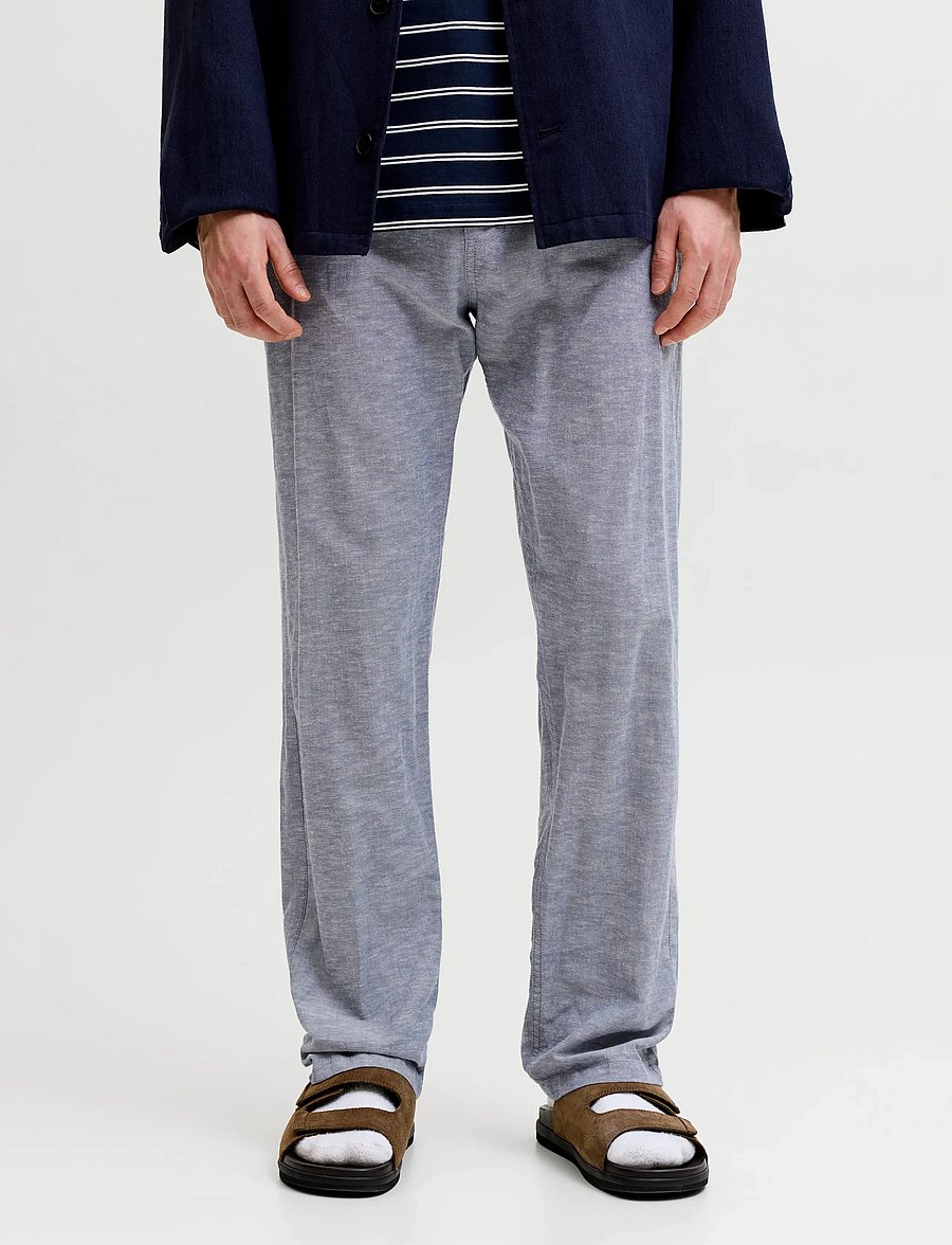 Jack & Jones - JPSTKANE SUMMER LINEN BLEND JOGGER SN - linased püksid - faded denim - 0