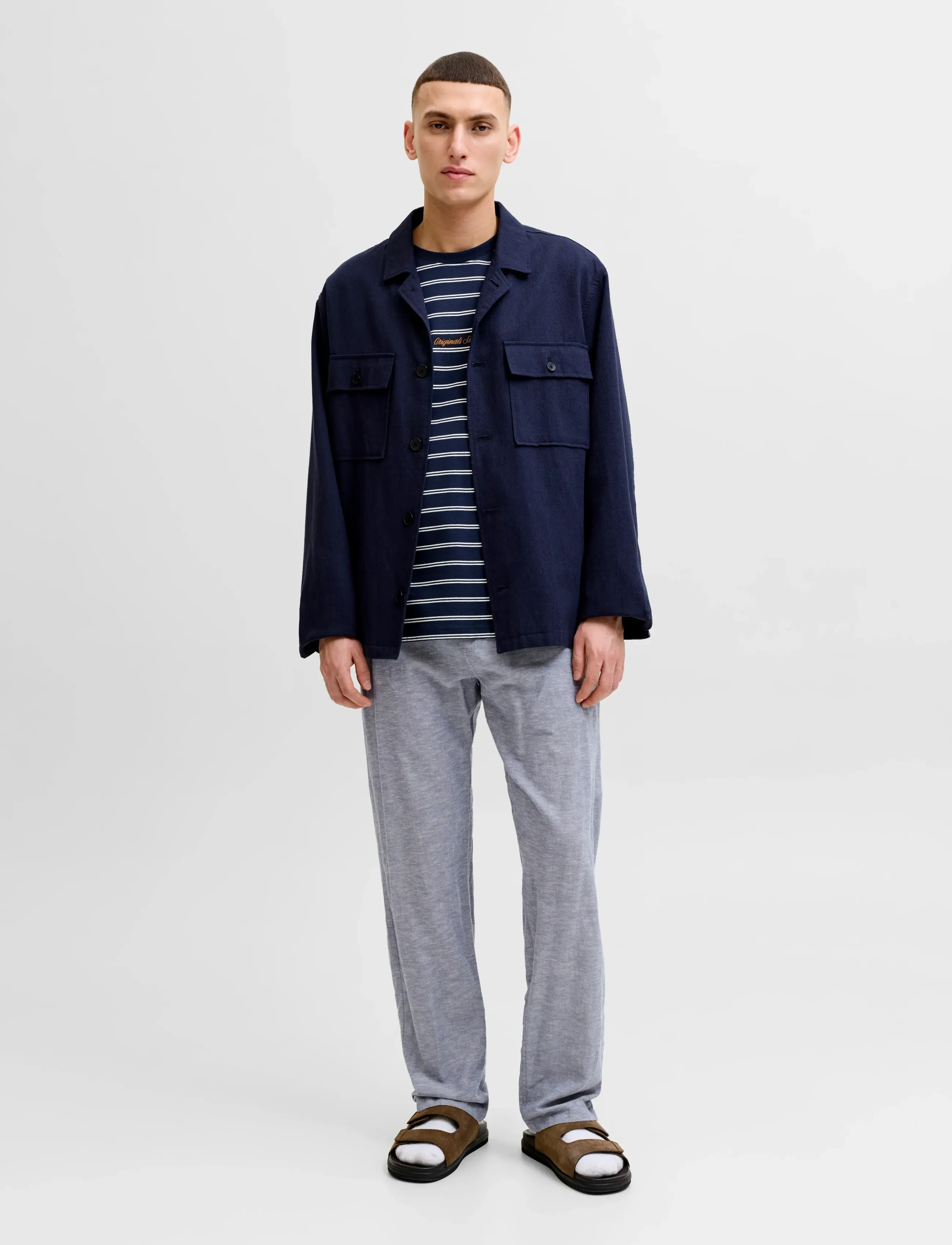 Jack & Jones - JPSTKANE SUMMER LINEN BLEND JOGGER SN - hørbukser - faded denim - 4