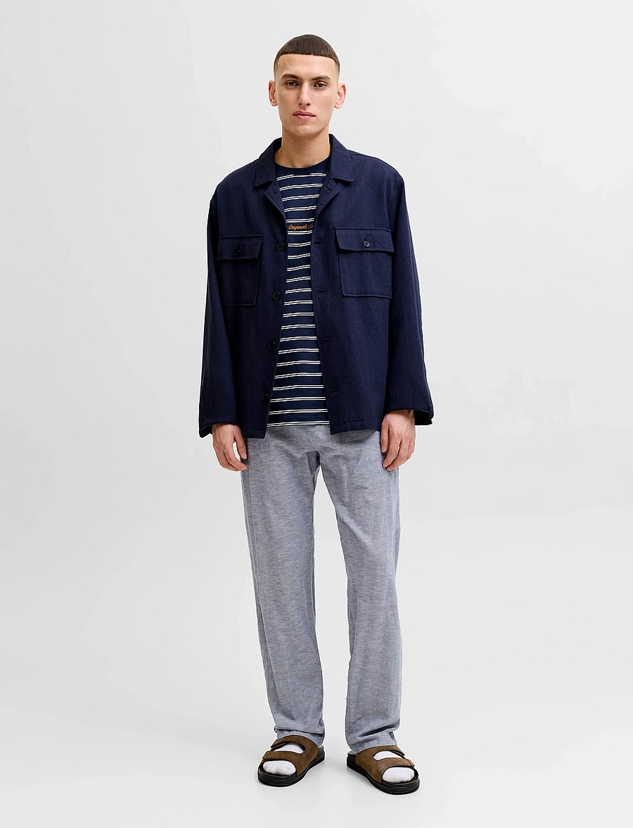 Jack & Jones - JPSTKANE SUMMER LINEN BLEND JOGGER SN - linased püksid - faded denim - 4