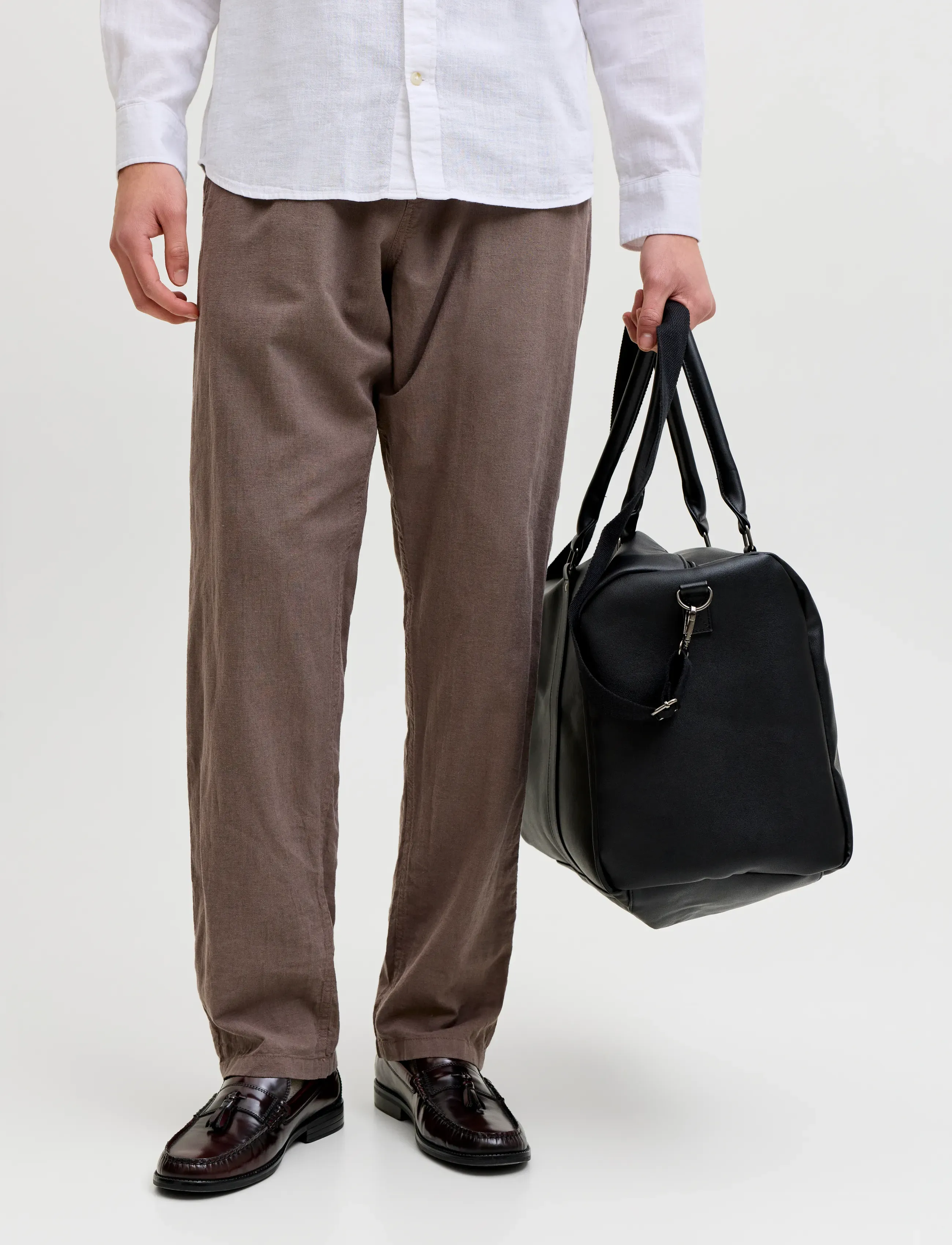 Jack & Jones JPSTKANE SUMMER LINEN BLEND JOGGER SN - Riided - FALCON / brown