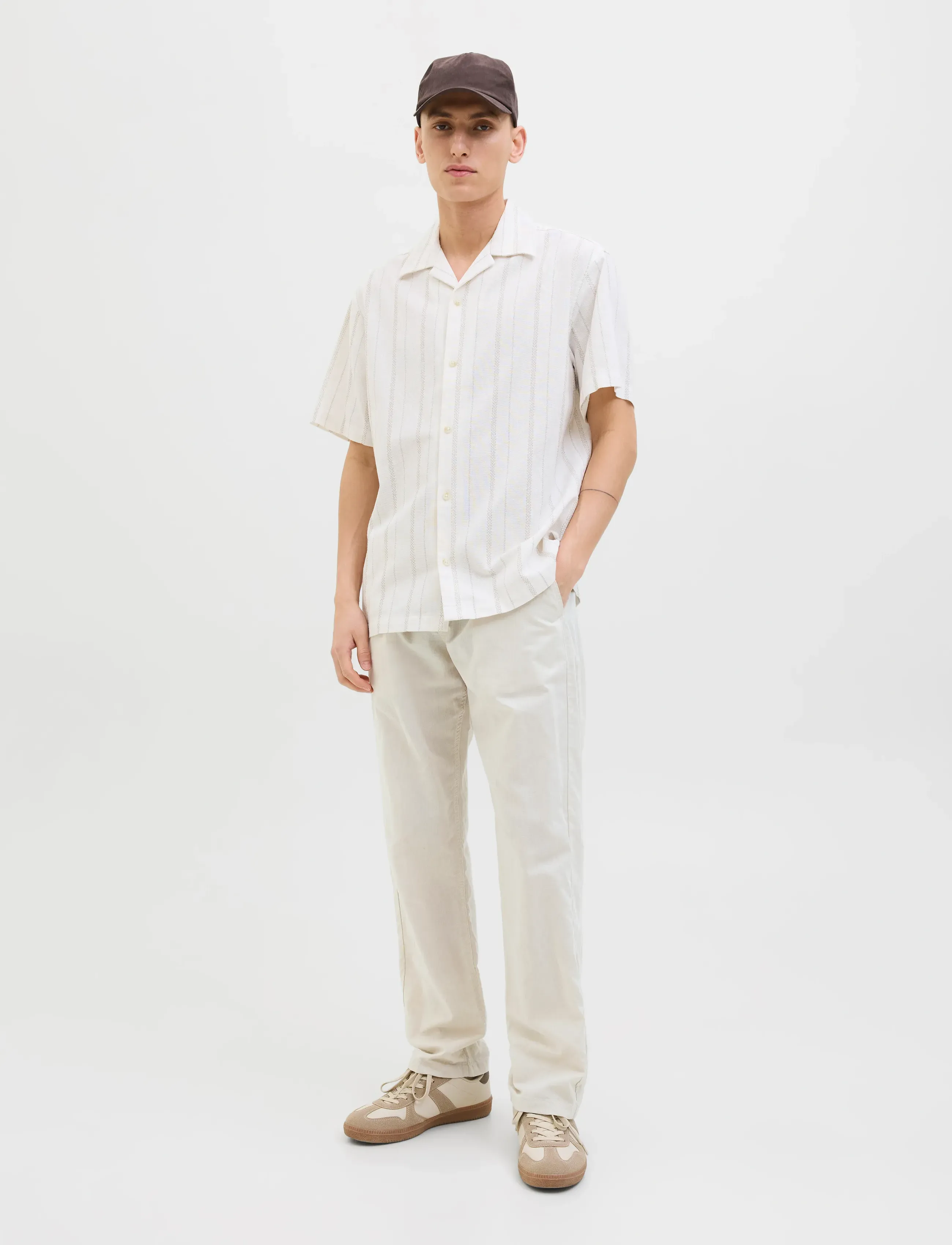 Jack & Jones - JPSTKANE SUMMER LINEN BLEND JOGGER SN - linased püksid - feather gray - 4