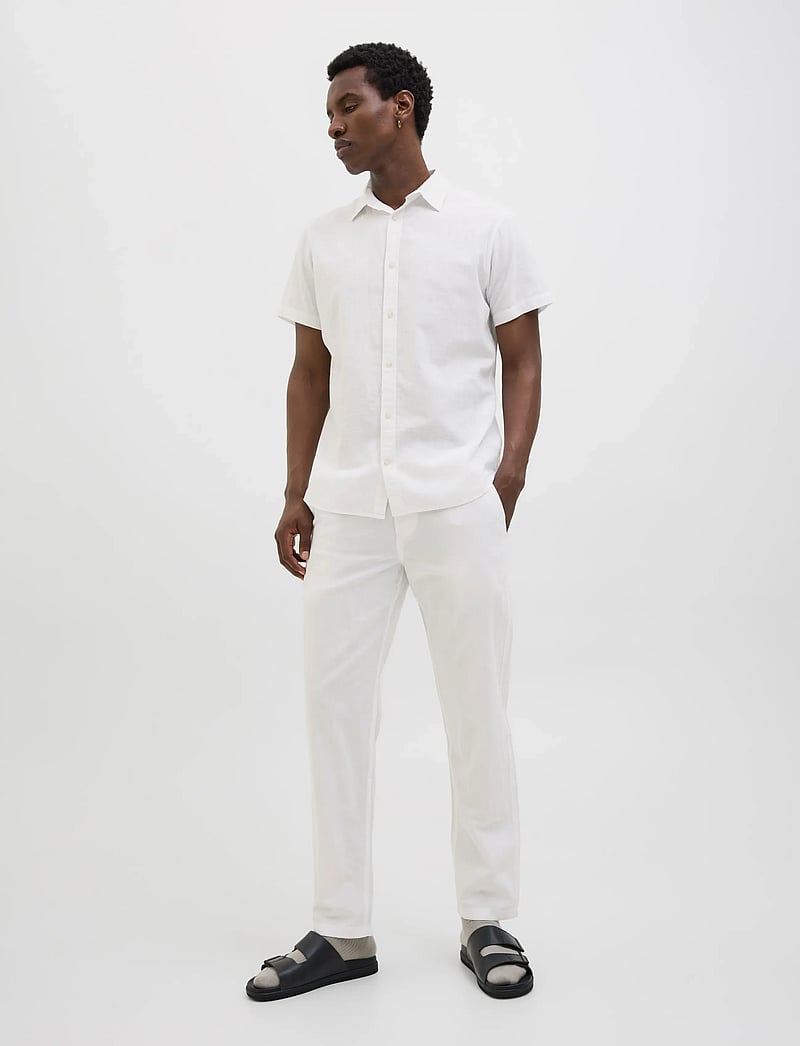 Jack & Jones - JPSTKANE SUMMER LINEN BLEND JOGGER SN - linased püksid - white - 4