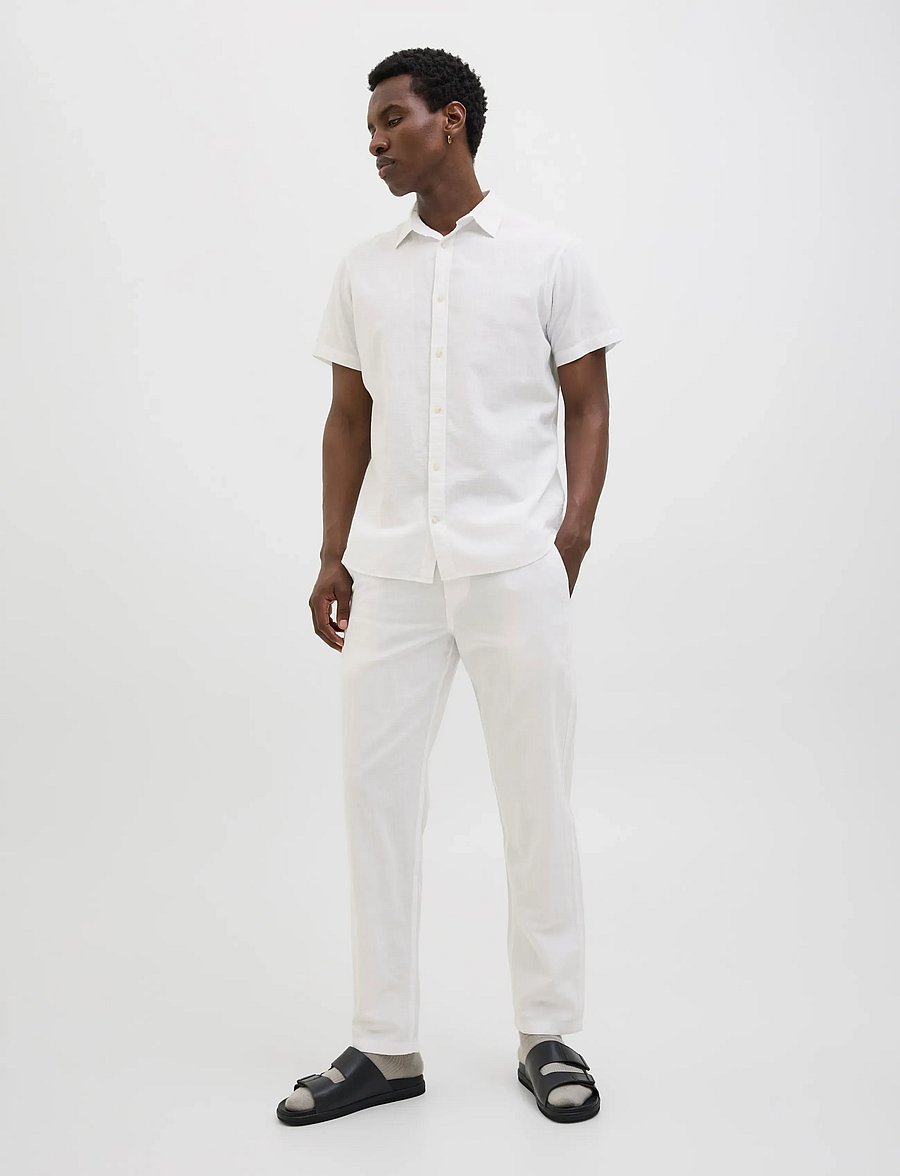 Jack & Jones - JPSTKANE SUMMER LINEN BLEND JOGGER SN - hörbuxur - white - 4
