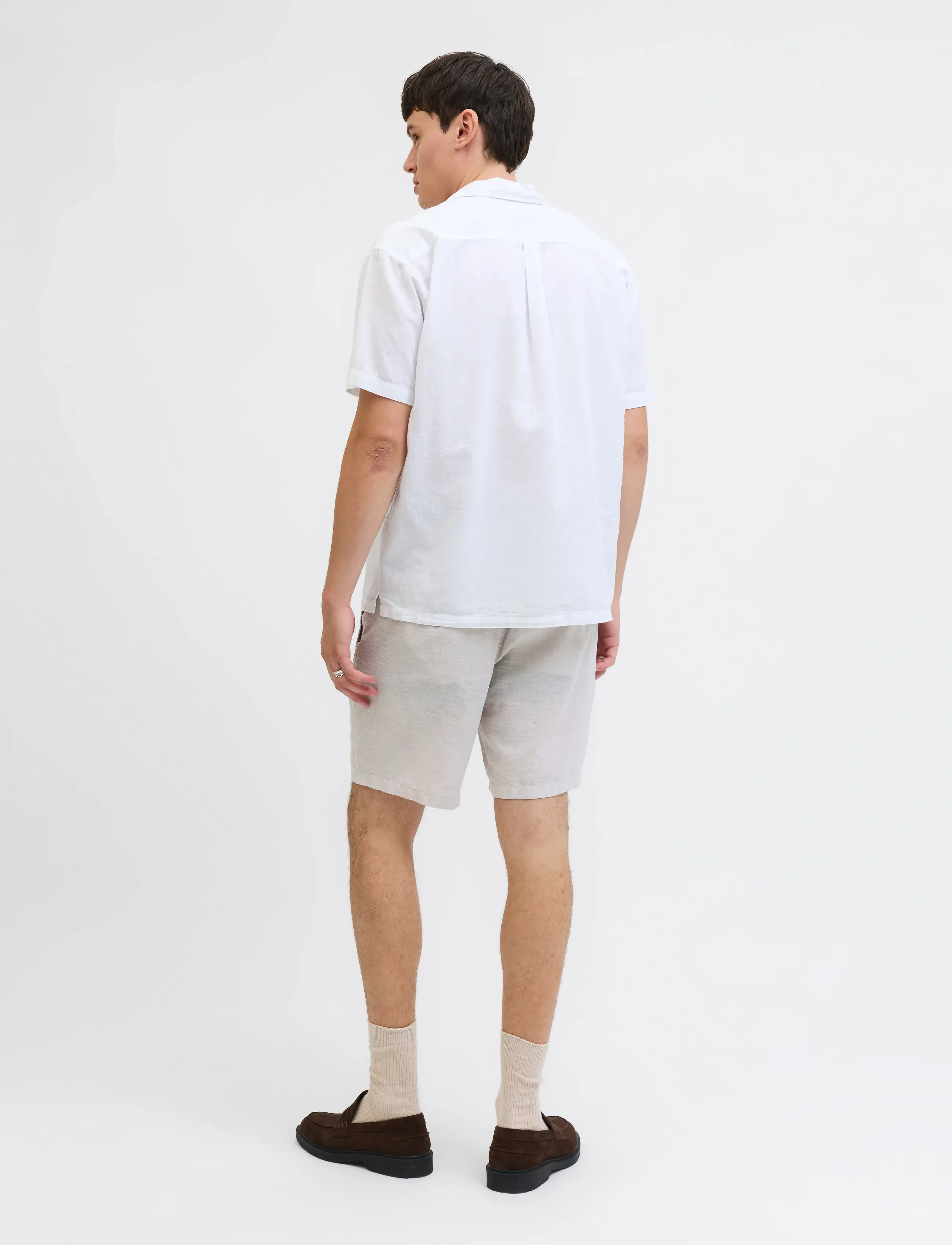 Jack & Jones - JPSTACE SUMMER LINEN BLEND SHORT REG SN - hørshorts - crockery - 3