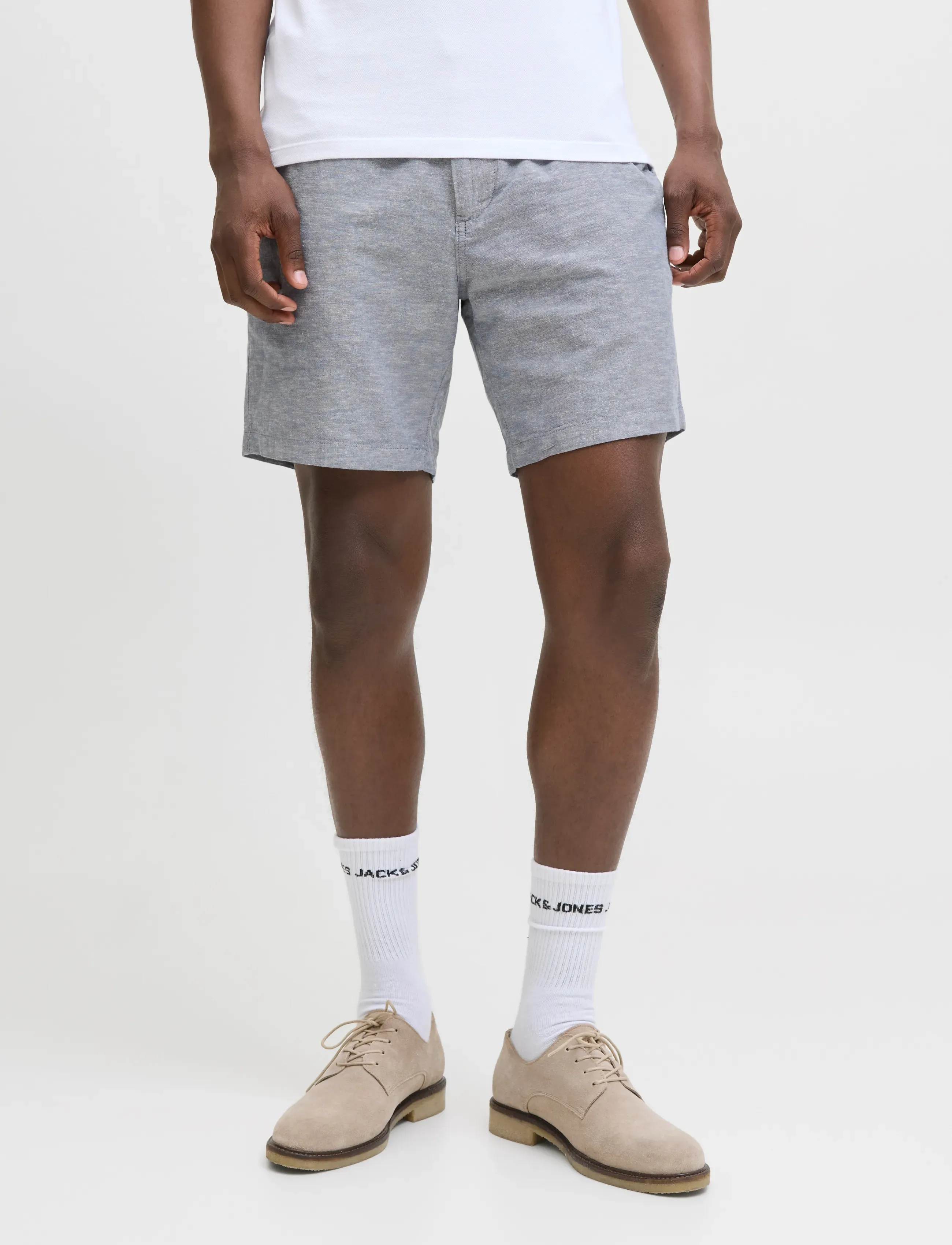 Jack & Jones JPSTACE SUMMER LINEN BLEND SHORT REG SN - Looks for less - FADED DENIM / blue