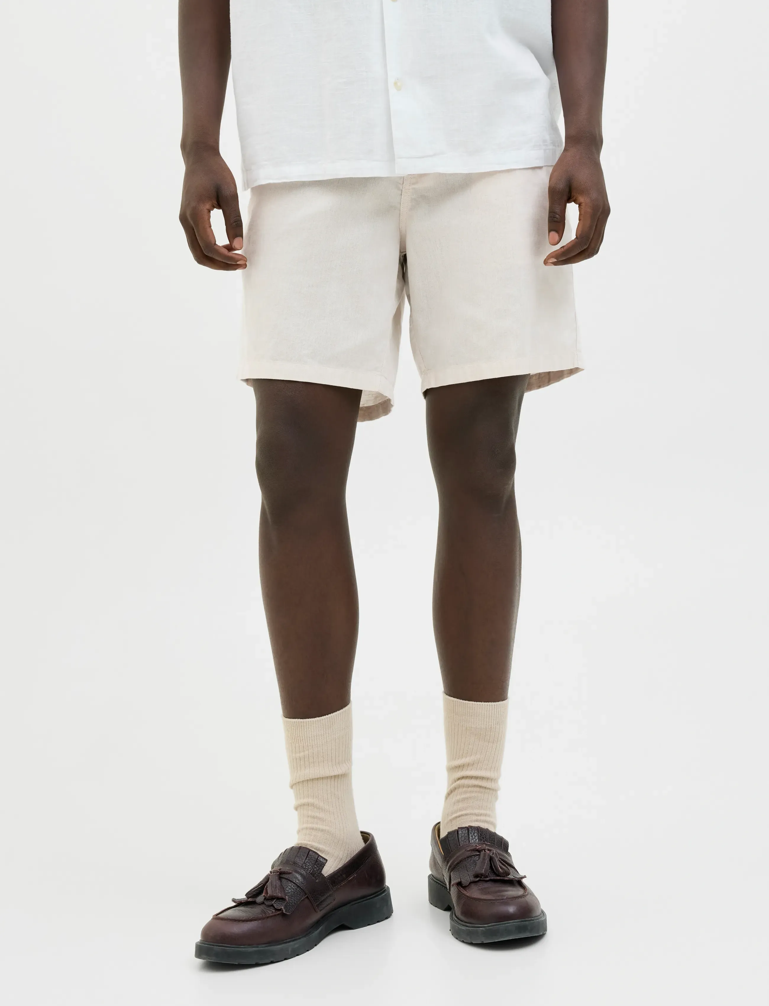 Jack & Jones Jpstace Summer Linen Blend Short Reg Sn, XL, Black, Shorts > Linen Shorts, Herre