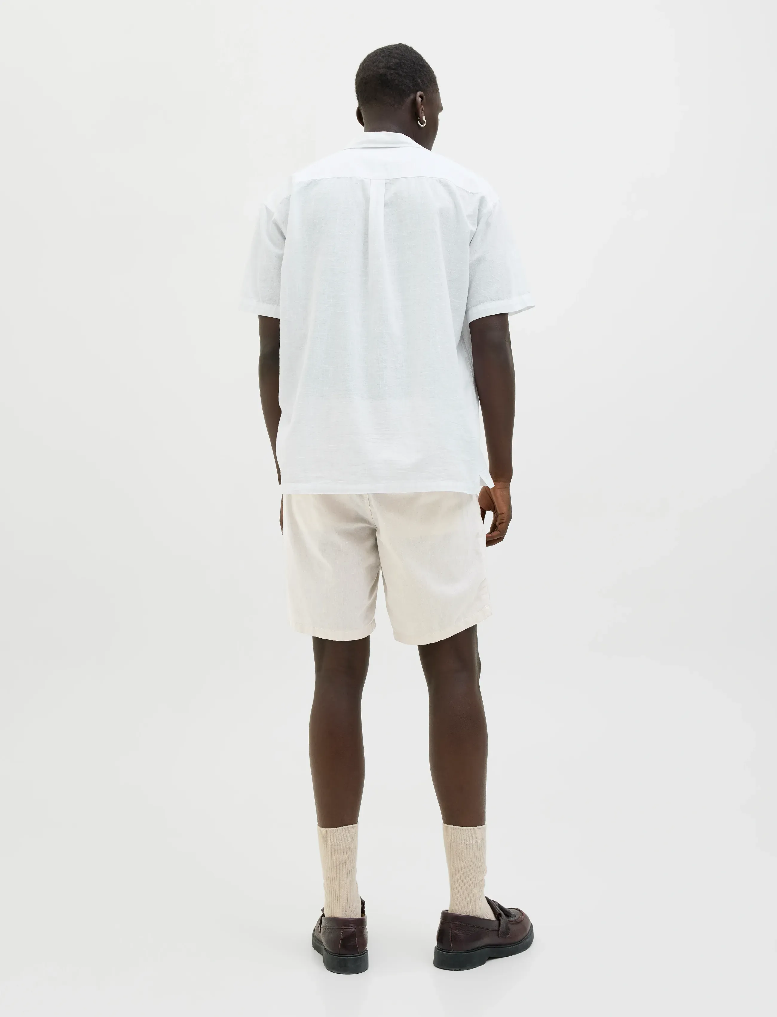 Jack & Jones - JPSTACE SUMMER LINEN BLEND SHORT REG SN - linen shorts - feather gray - 3