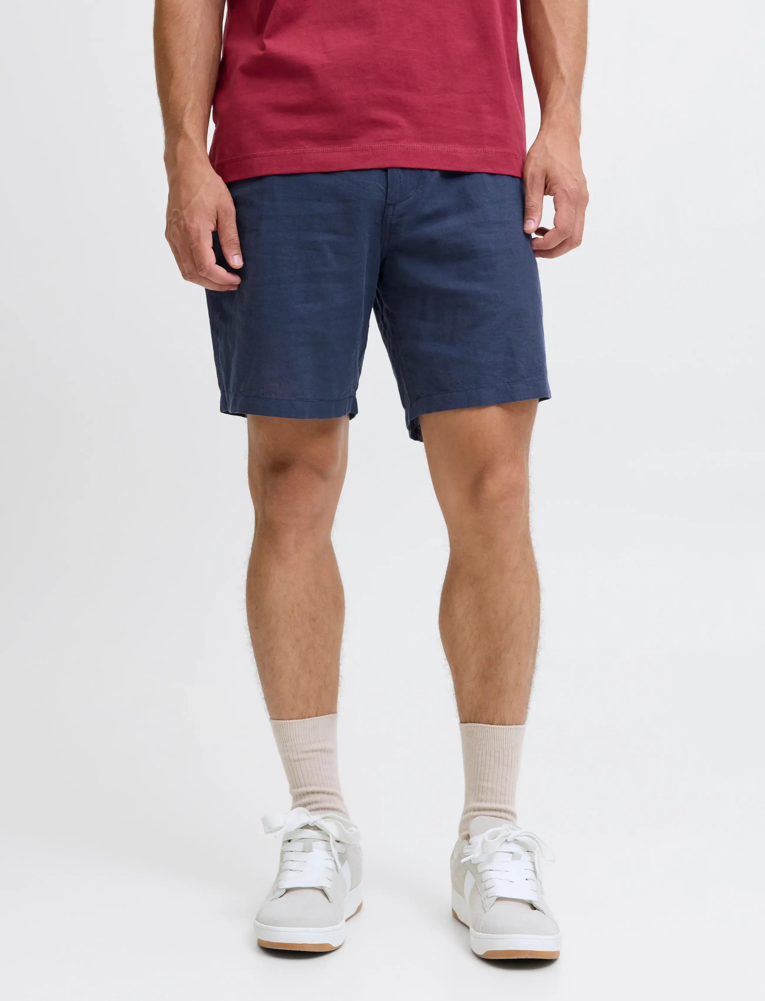 Jack & Jones Jpstace Summer Linen Blend Short Reg Sn, XL, Navy, Shorts > Linen Shorts, Herre