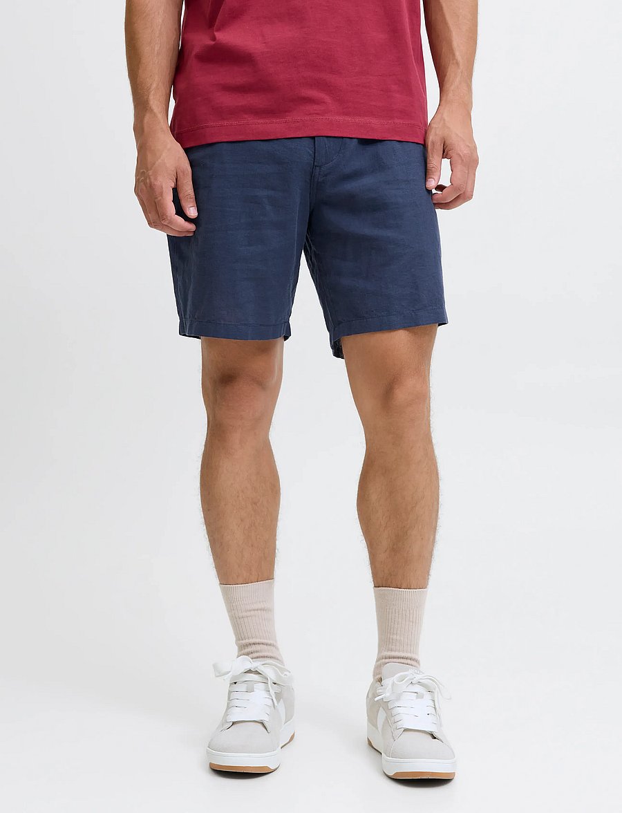 Jack & Jones - JPSTACE SUMMER LINEN BLEND SHORT REG SN - pellavashortsit - navy blazer - 0