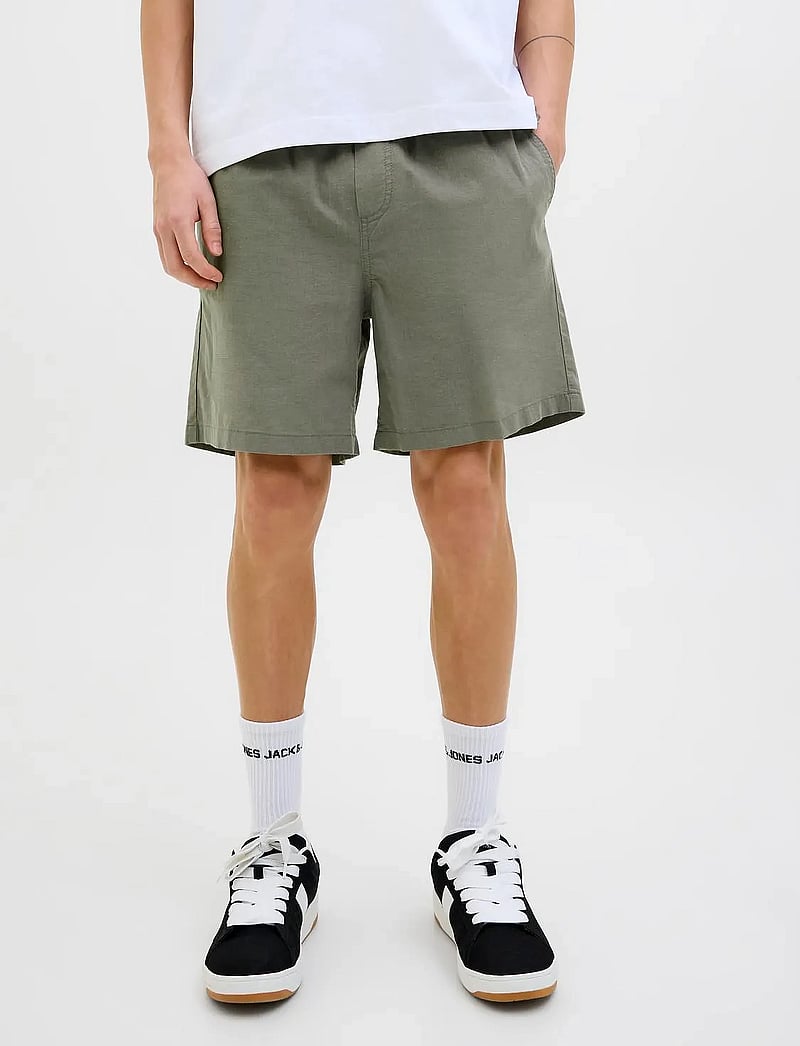 Jack & Jones - JPSTJAIDEN SUMMER LINEN BLEND SHORT SN - leinen-shorts - agave green - 0