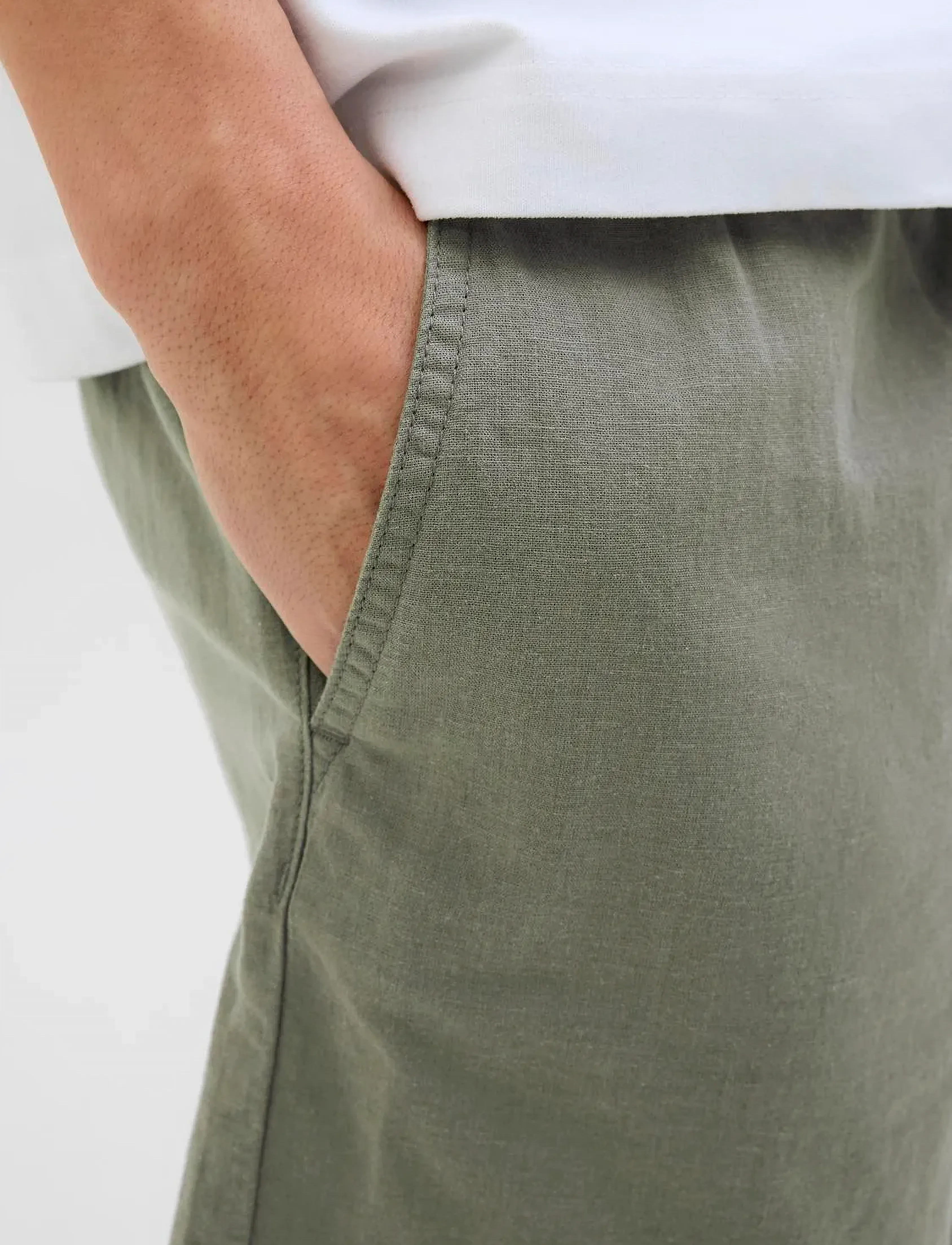 Jack & Jones - JPSTJAIDEN SUMMER LINEN BLEND SHORT SN - leinen-shorts - agave green - 3