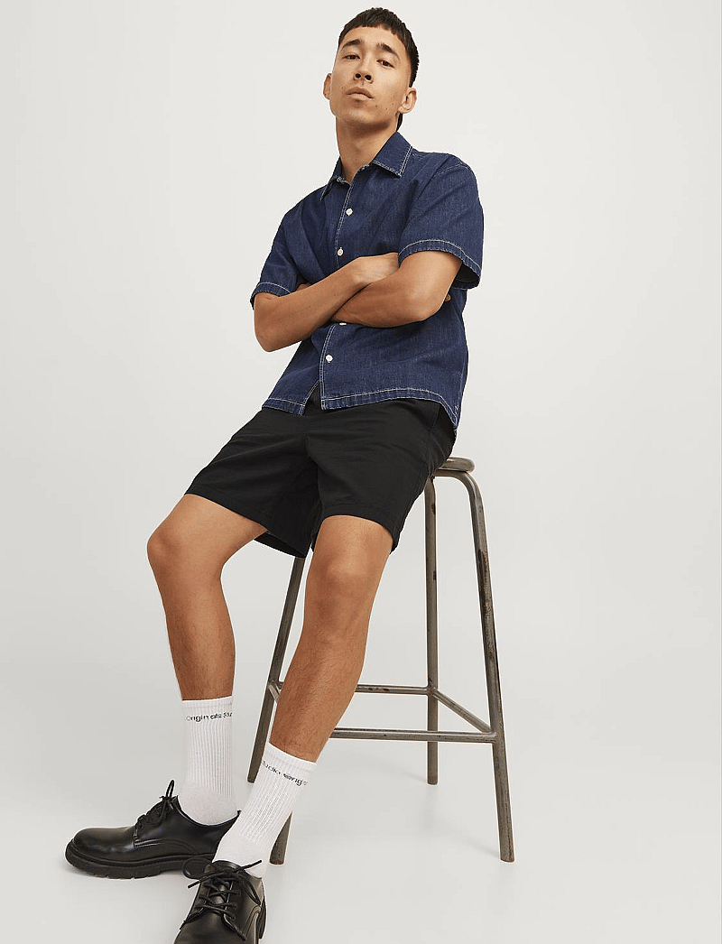 Jack & Jones - JPSTJAIDEN SUMMER LINEN BLEND SHORT SN - linased lühikesed püksid - black - 4