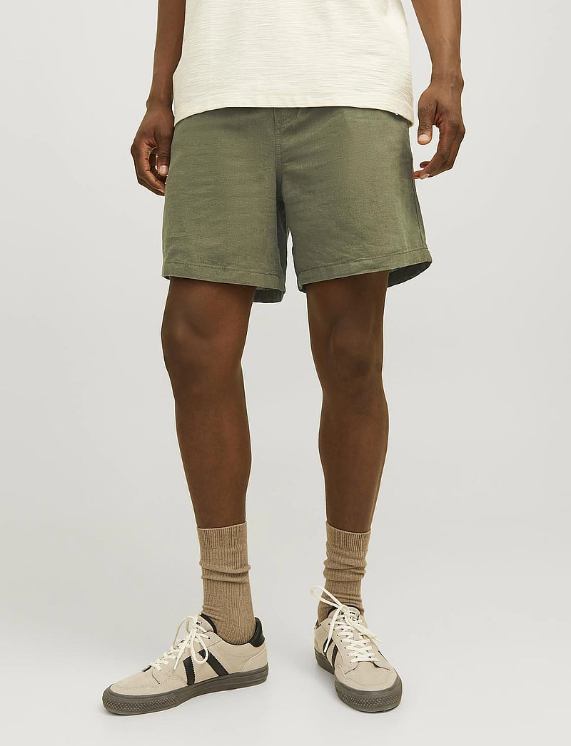 Jack & Jones - JPSTJAIDEN SUMMER LINEN BLEND SHORT SN - hørshorts - dusty olive - 0