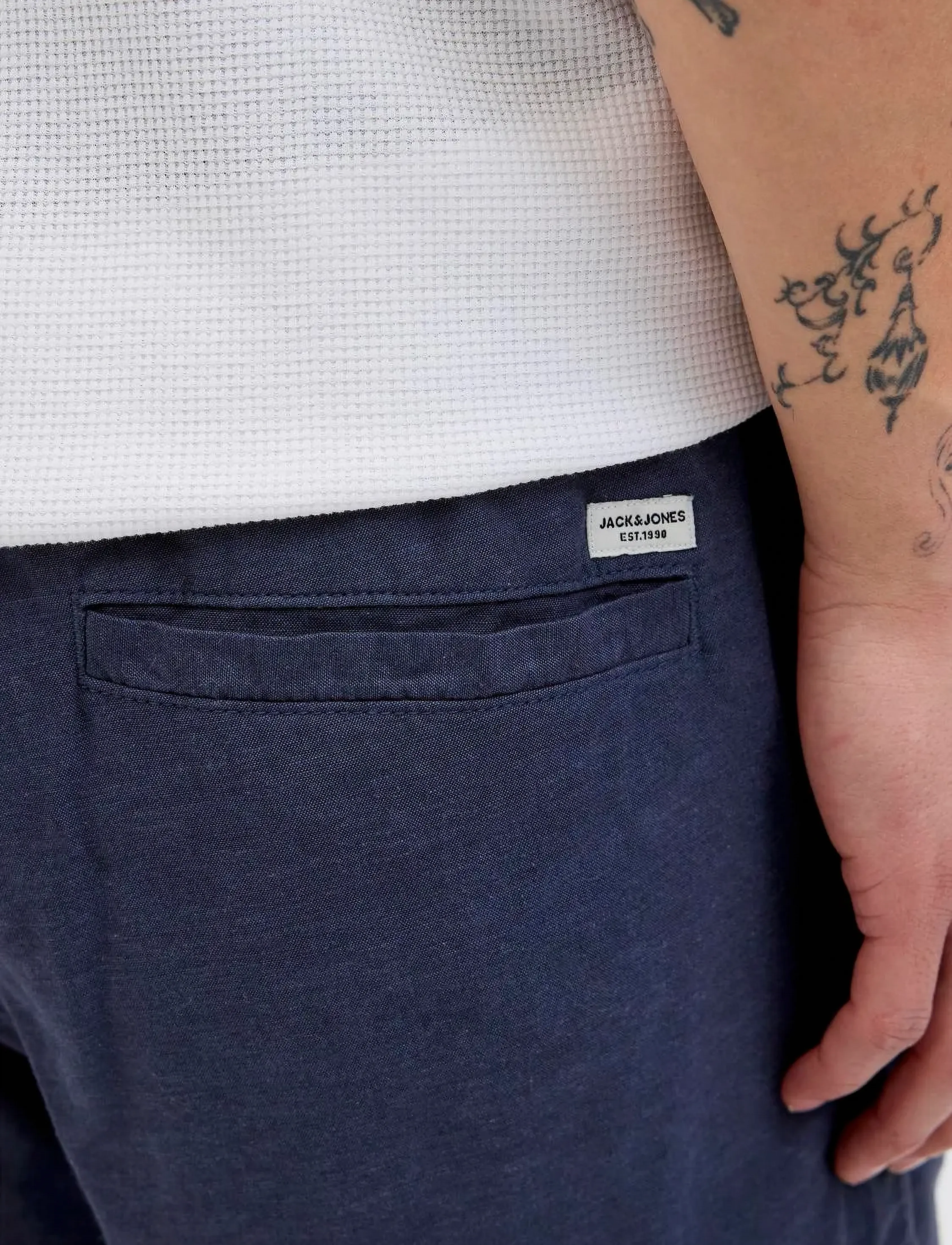 Jack & Jones - JPSTJAIDEN SUMMER LINEN BLEND SHORT SN - linased lühikesed püksid - night sky - 4