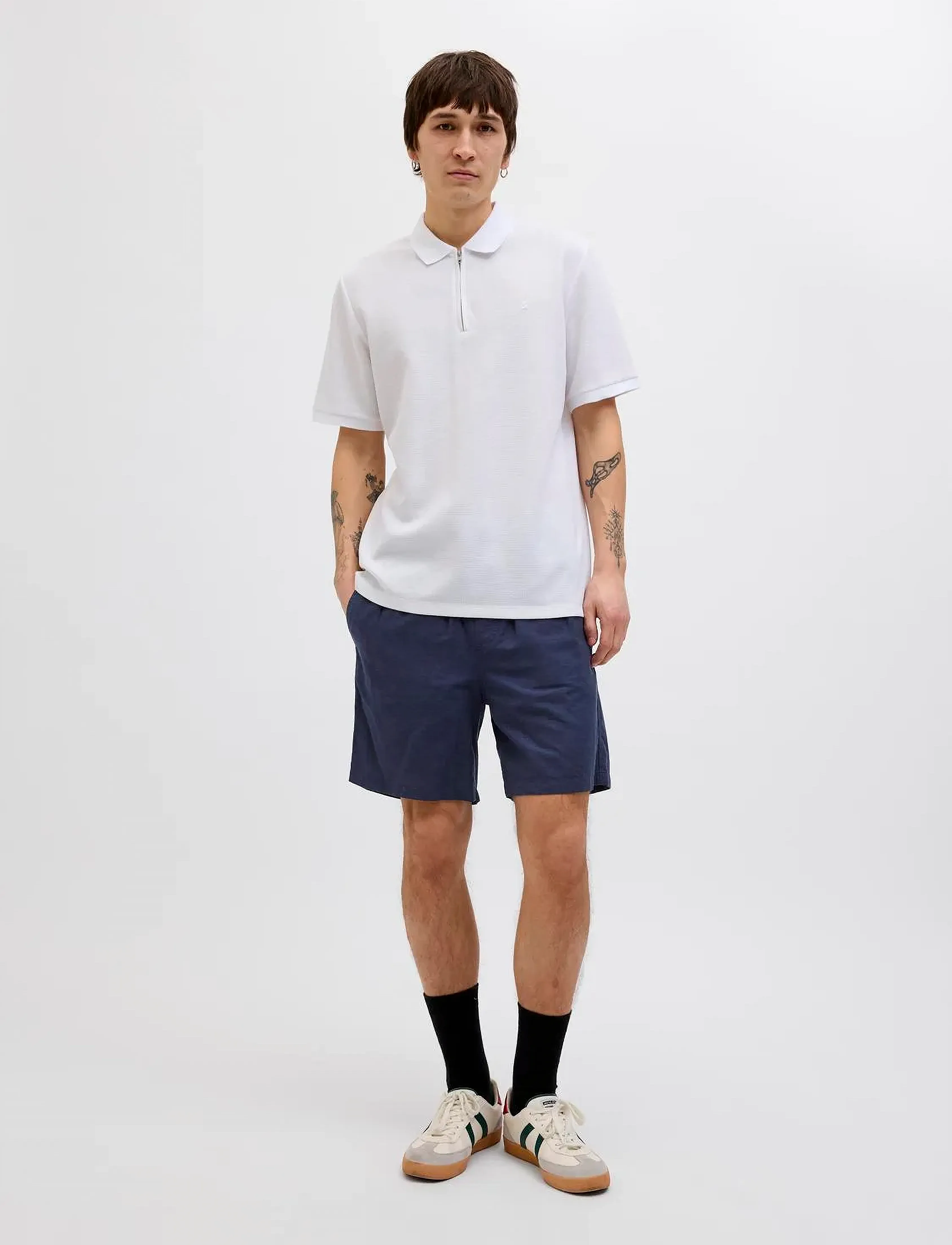Jack & Jones - JPSTJAIDEN SUMMER LINEN BLEND SHORT SN - linased lühikesed püksid - night sky - 5