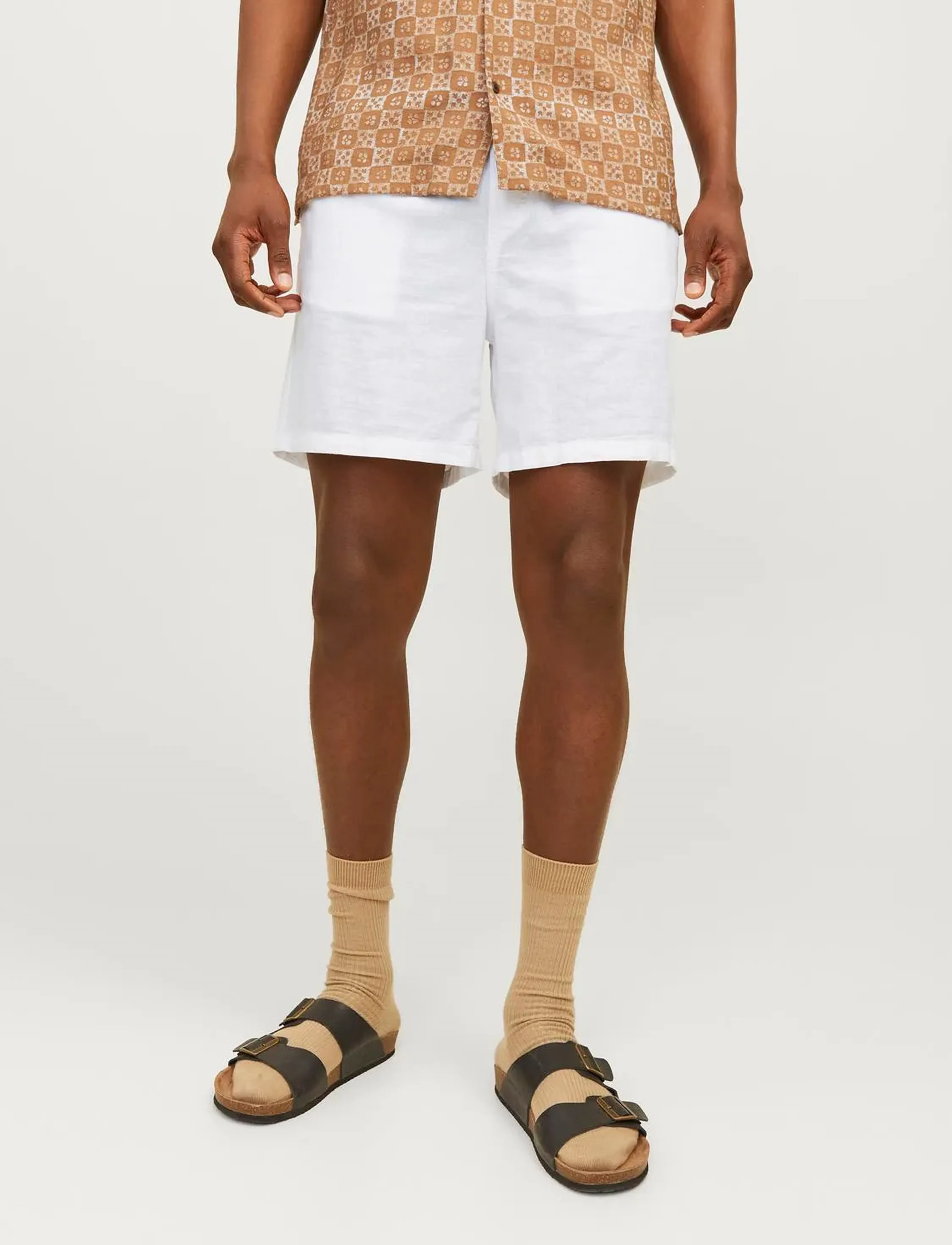 Jack & Jones Jpstjaiden Summer Linen Blend Short Sn, XL, White, Shorts > Afslappet, Herre