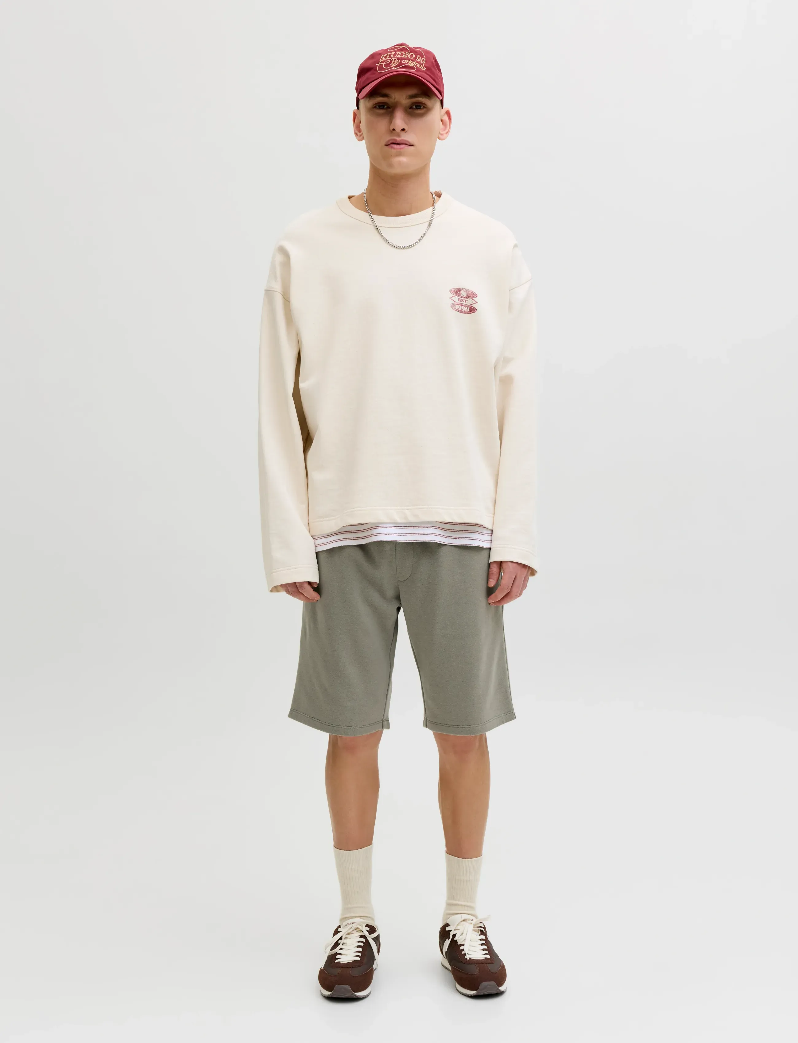 Jack & Jones - JPSTGORDON BRADLEY SWEAT SHORTS MID NOOS - sweatshorts - vetiver - 4
