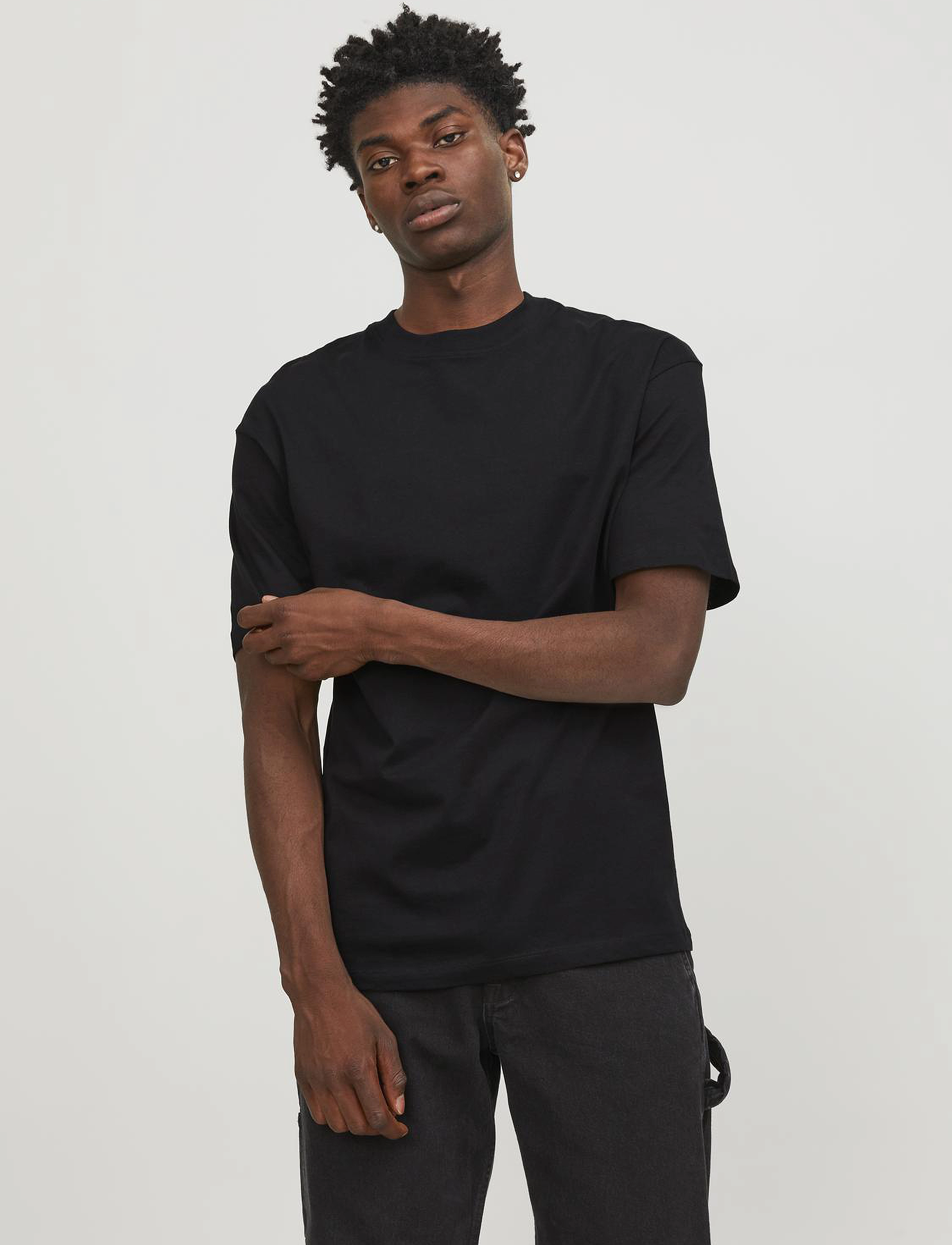 Jack & Jones JJEBRADLEY TEE SS O-NECK NOOS - Kurzärmelig - BLACK / black