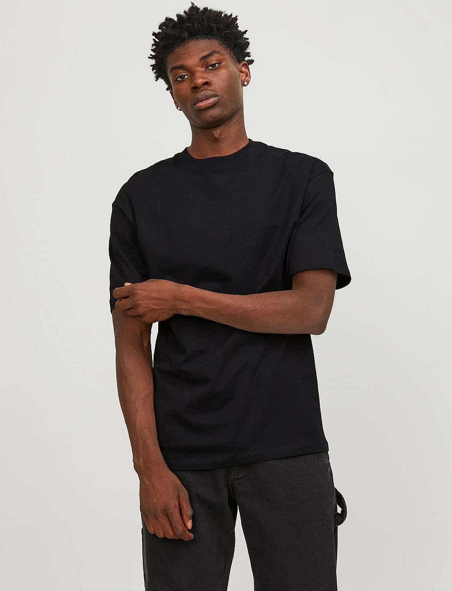 Jack & Jones - JJEBRADLEY TEE SS O-NECK NOOS - kurzärmelige t-shirts - black - 0