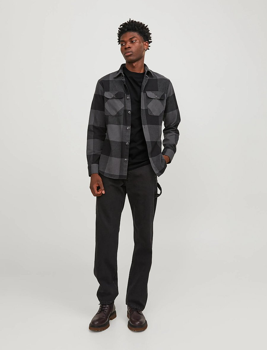 Jack & Jones - JJEBRADLEY TEE SS O-NECK NOOS - kurzärmelige t-shirts - black - 4