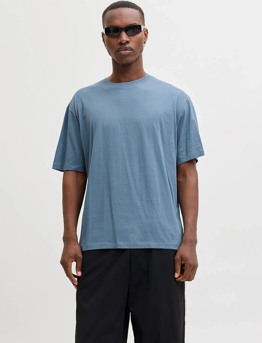 Jack & Jones - JJEBRADLEY TEE SS O-NECK NOOS - kortärmade t-shirts - blue mirage - 0