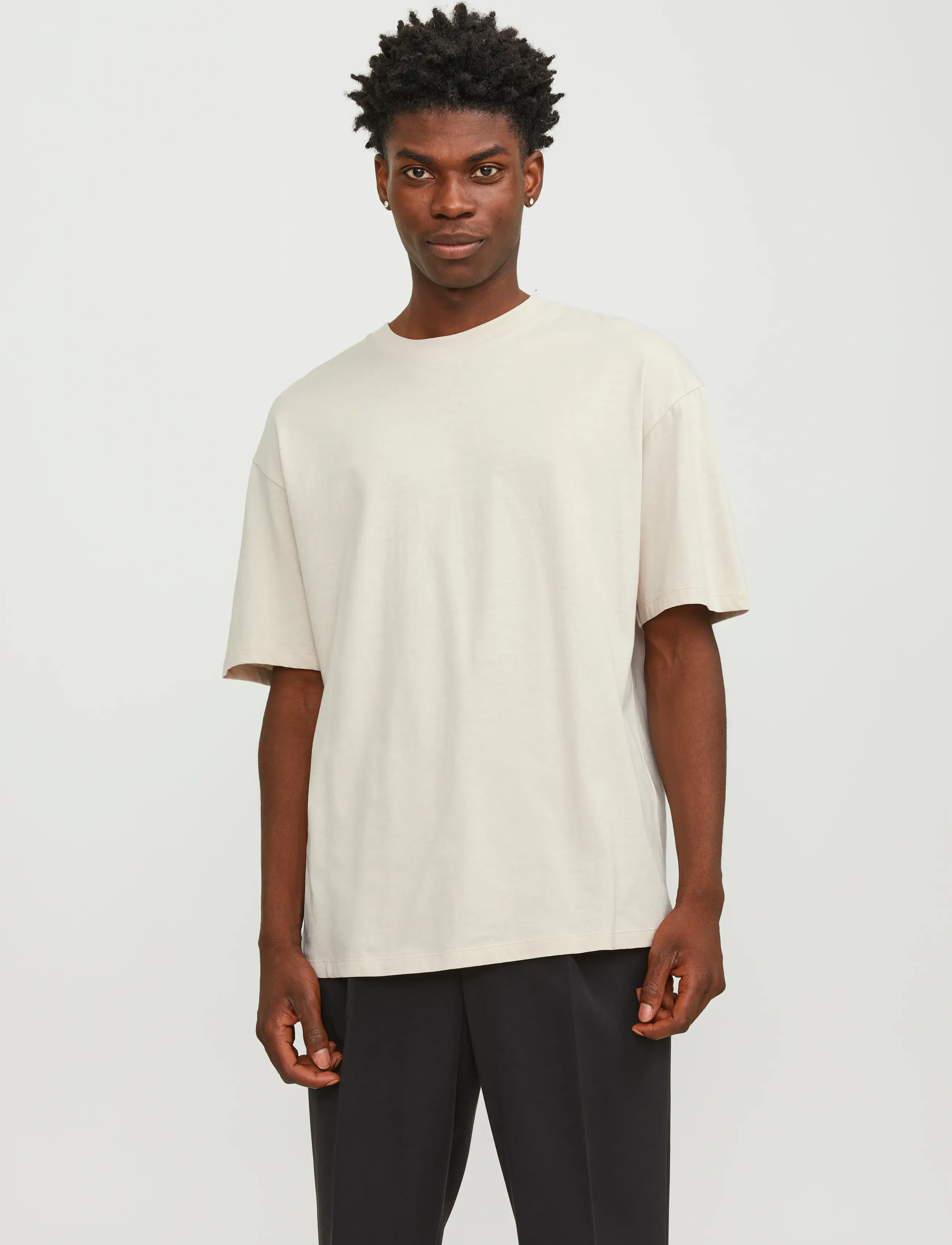 Jack & Jones JJEBRADLEY TEE SS O-NECK NOOS - T-shirts - MOONBEAM / beige