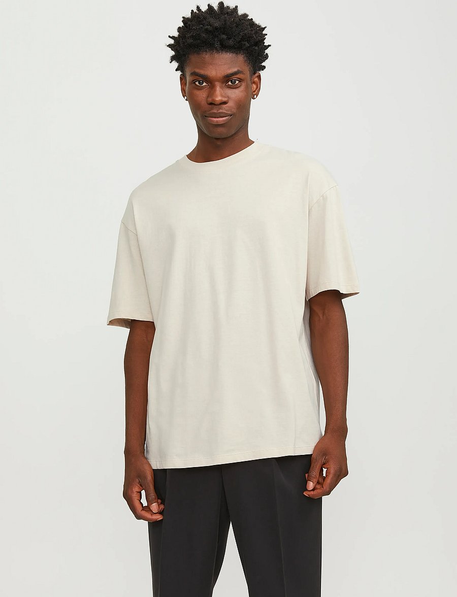 Jack & Jones - JJEBRADLEY TEE SS O-NECK NOOS - kurzärmelige t-shirts - moonbeam - 0