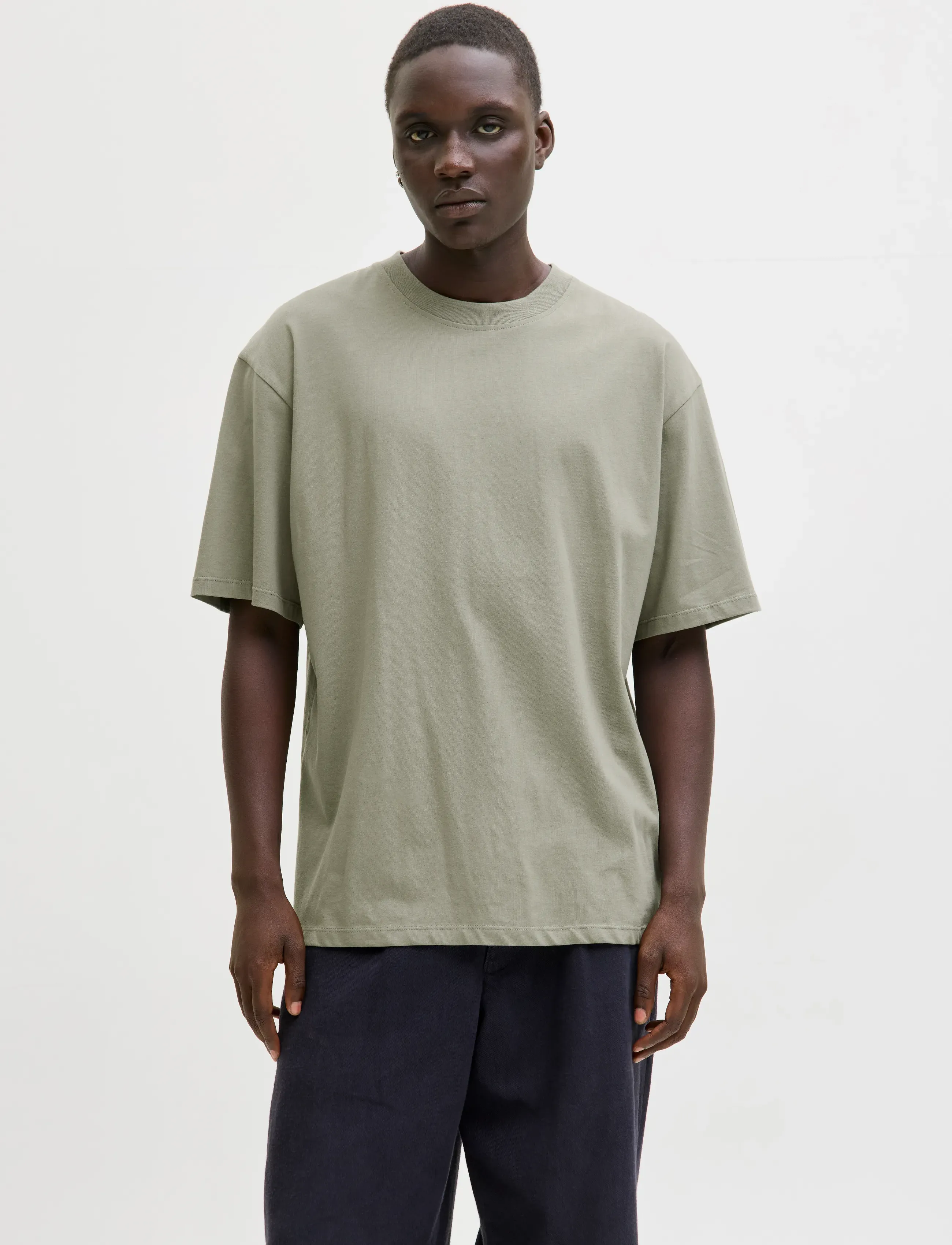 Jack & Jones JJEBRADLEY TEE SS O-NECK NOOS - T-shirts - VETIVER / beige