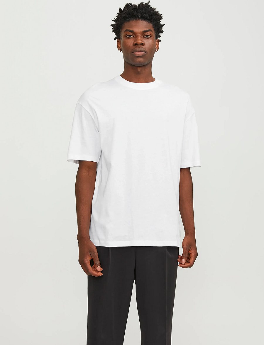 Jack & Jones - JJEBRADLEY TEE SS O-NECK NOOS - kurzärmelige t-shirts - white - 0