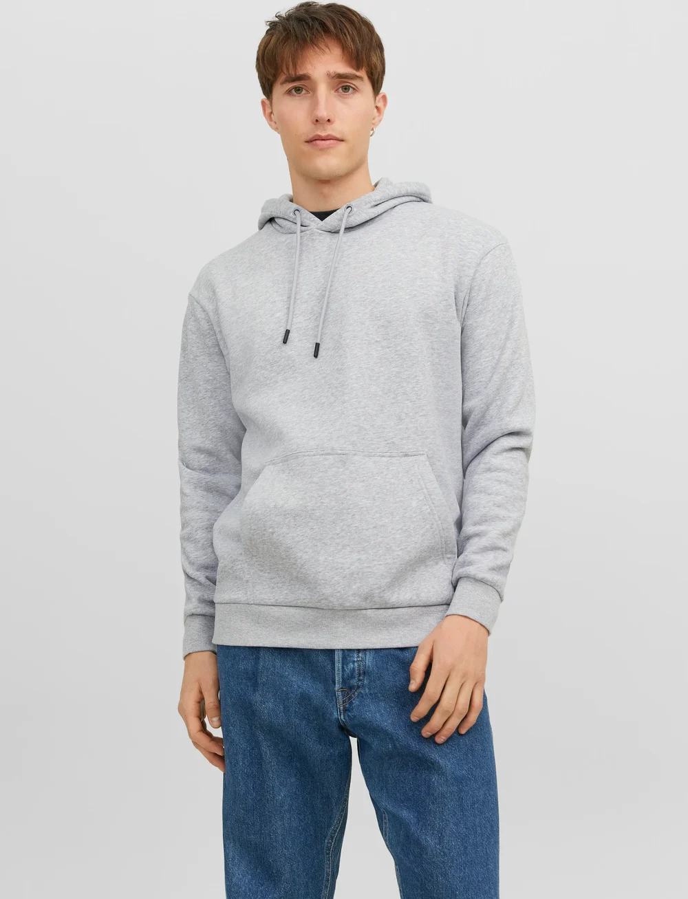 Jack & Jones - JJEBRADLEY SWEAT HOOD NOOS - kapuzenpullover - light grey melange - 0