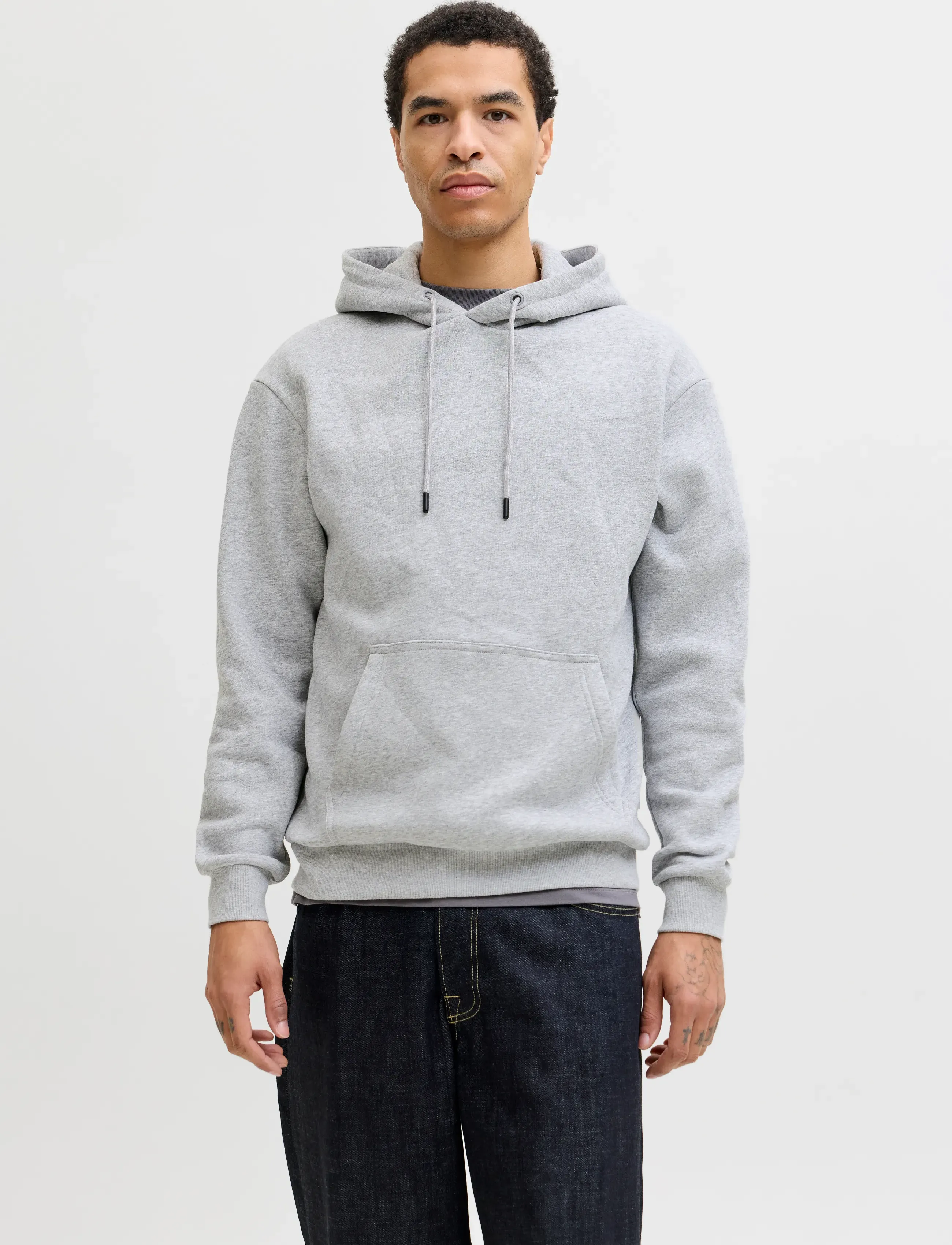 Jack & Jones JJEBRADLEY SWEAT HOOD NOOS - Sweatshirts - LIGHT GREY MELANGE / grey