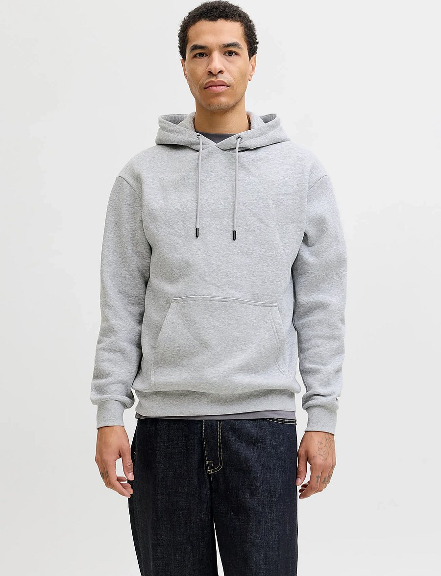 Jack & Jones - JJEBRADLEY SWEAT HOOD NOOS - hættetrøjer - light grey melange - 0