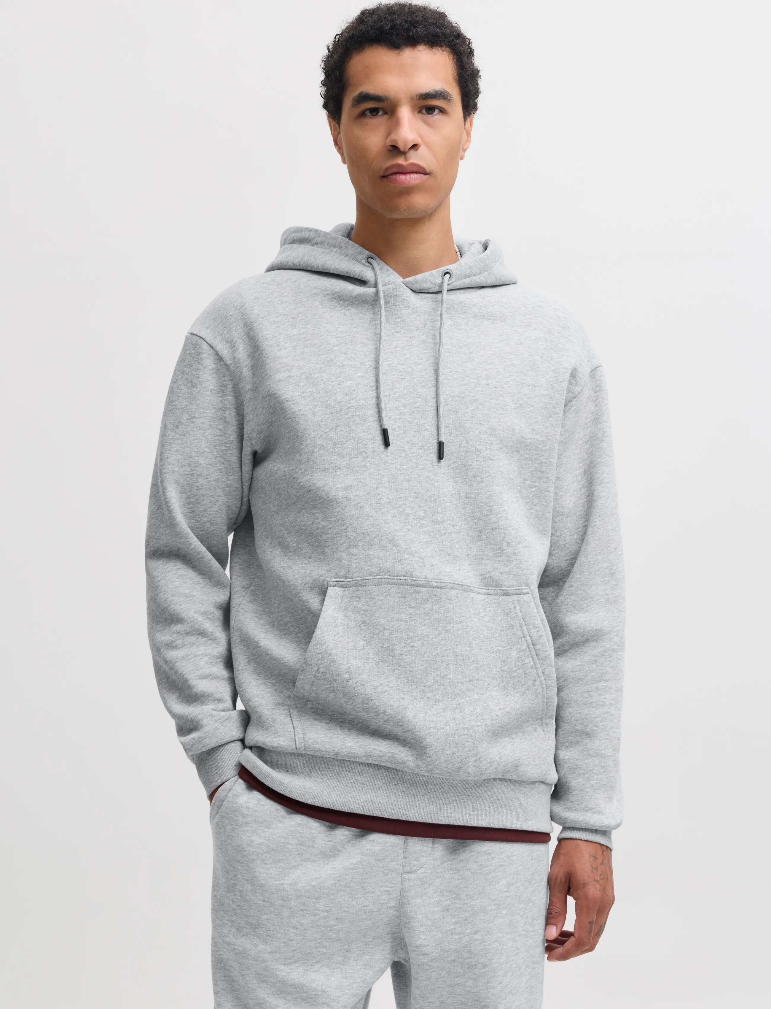 Jack & Jones - JJEBRADLEY SWEAT HOOD NOOS - hoodies - light grey melange - 0