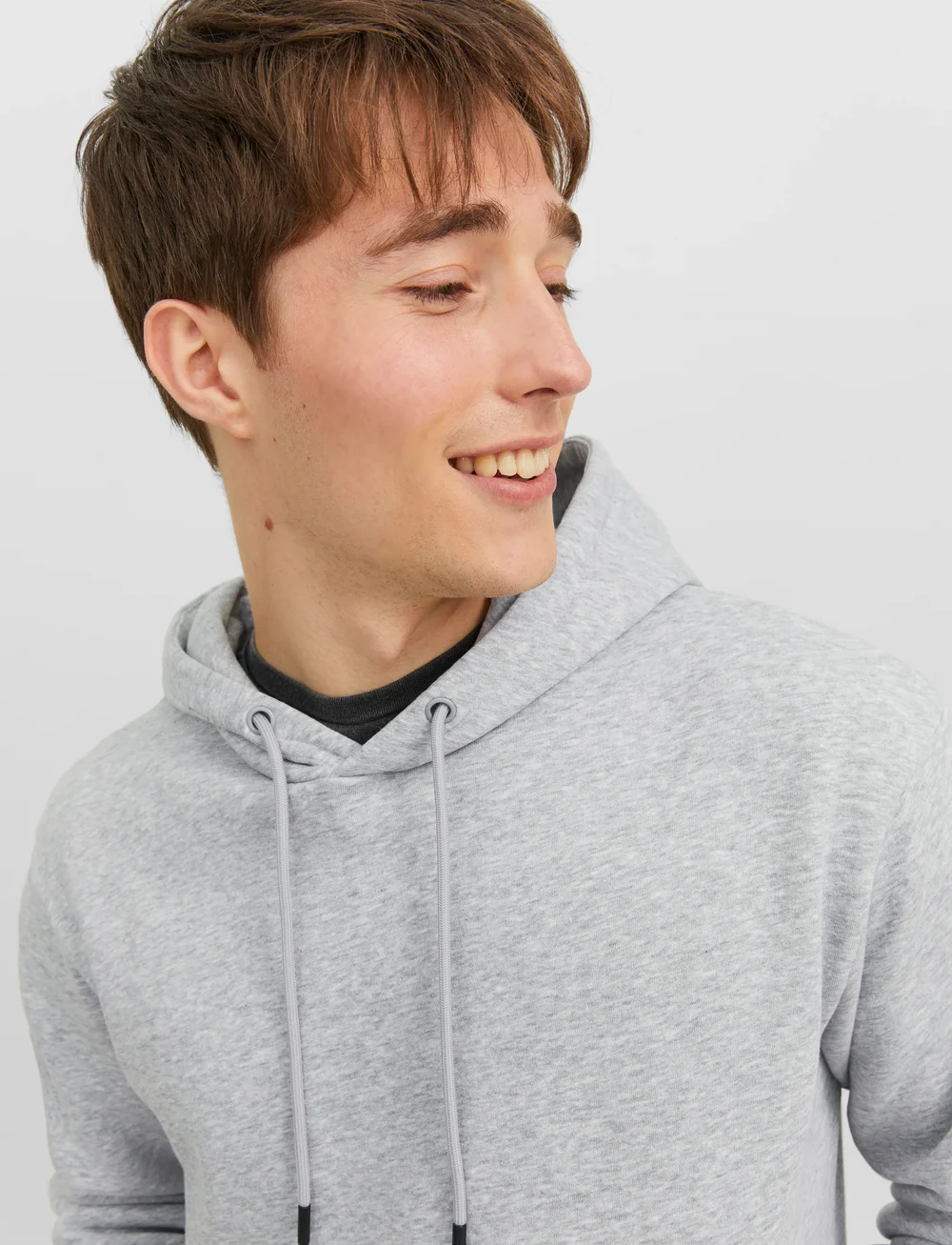 Jack & Jones - JJEBRADLEY SWEAT HOOD NOOS - kapuzenpullover - light grey melange - 4