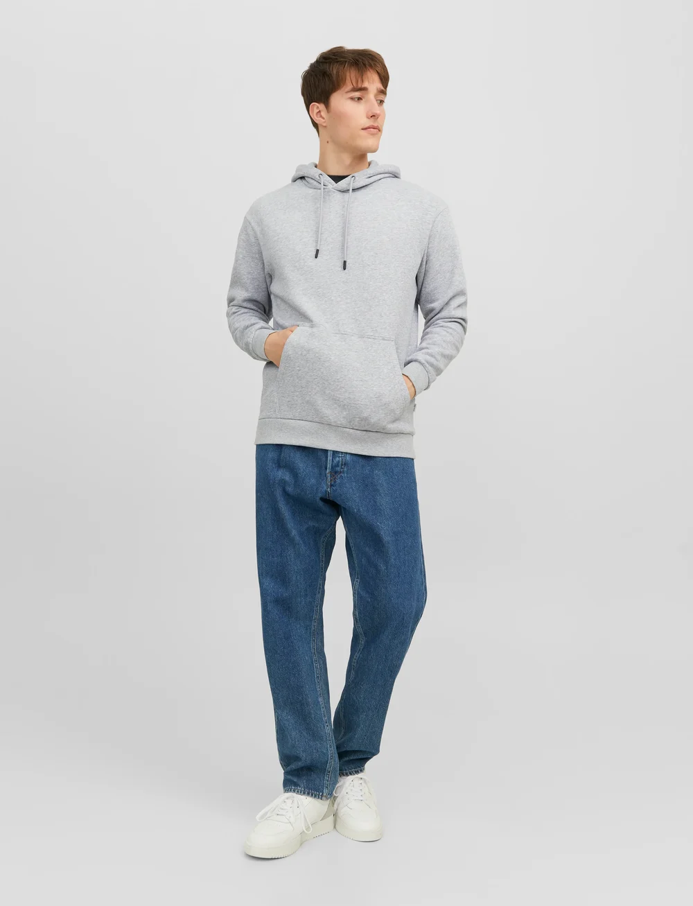 Jack & Jones - JJEBRADLEY SWEAT HOOD NOOS - kapuzenpullover - light grey melange - 5