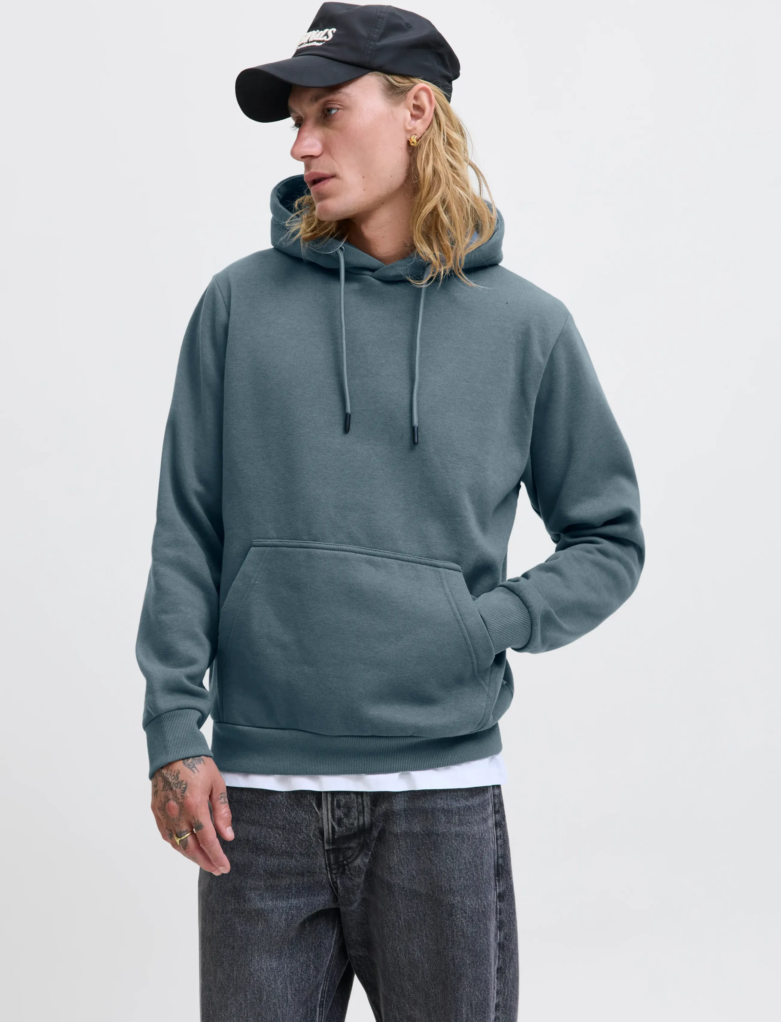 Jack & Jones JJEBRADLEY SWEAT HOOD NOOS - Kapuzenpullover - STORMY WEATHER / blue