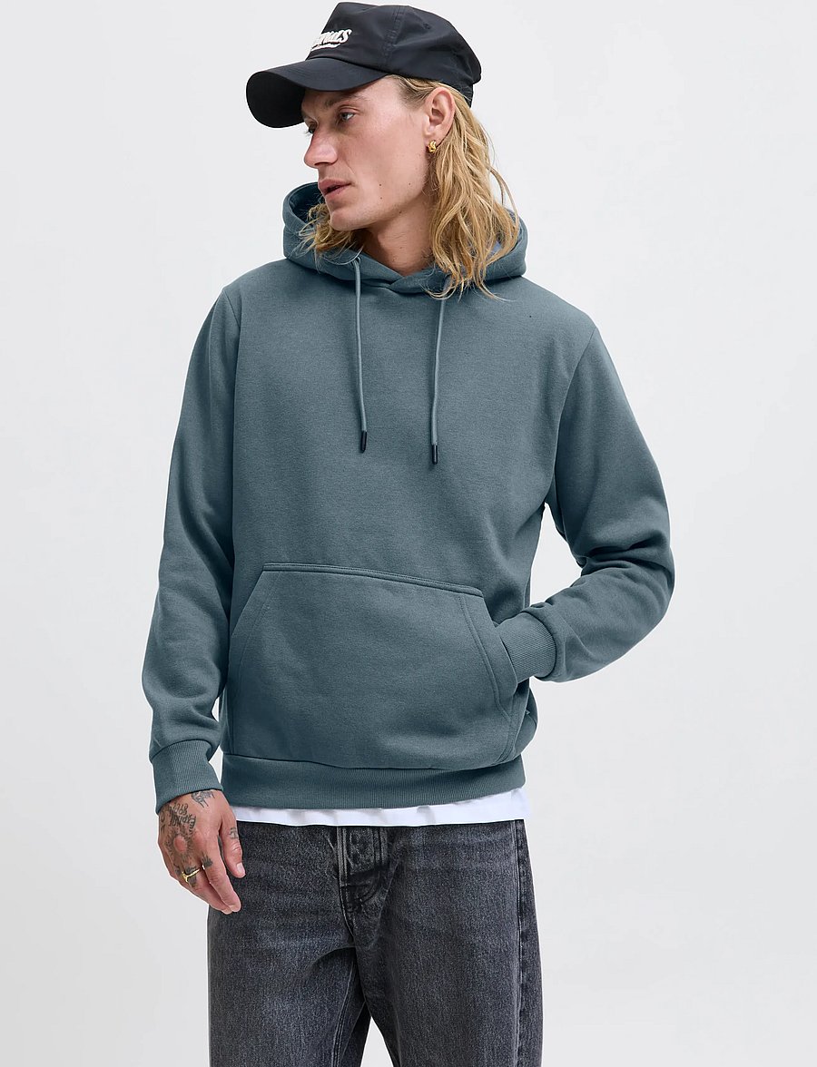 Jack & Jones - JJEBRADLEY SWEAT HOOD NOOS - hættetrøjer - stormy weather - 0