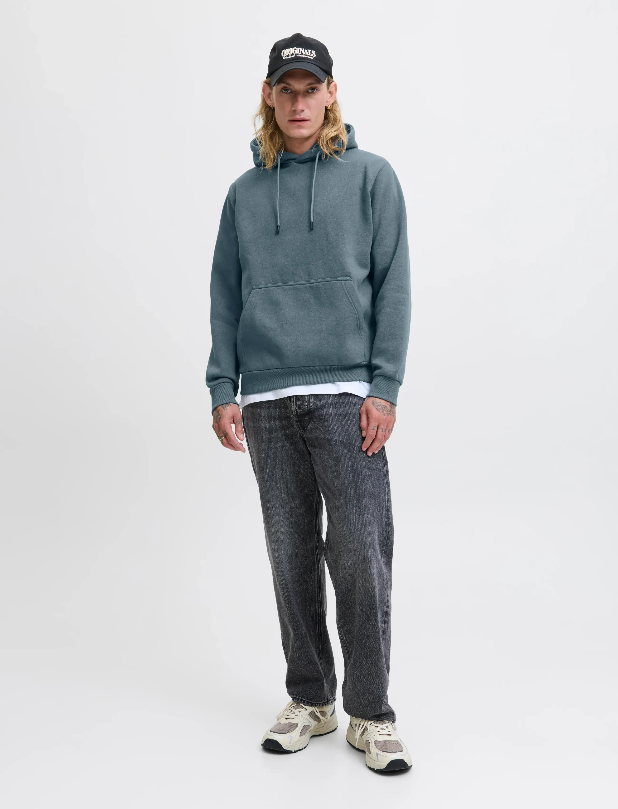 Jack & Jones - JJEBRADLEY SWEAT HOOD NOOS - hættetrøjer - stormy weather - 5
