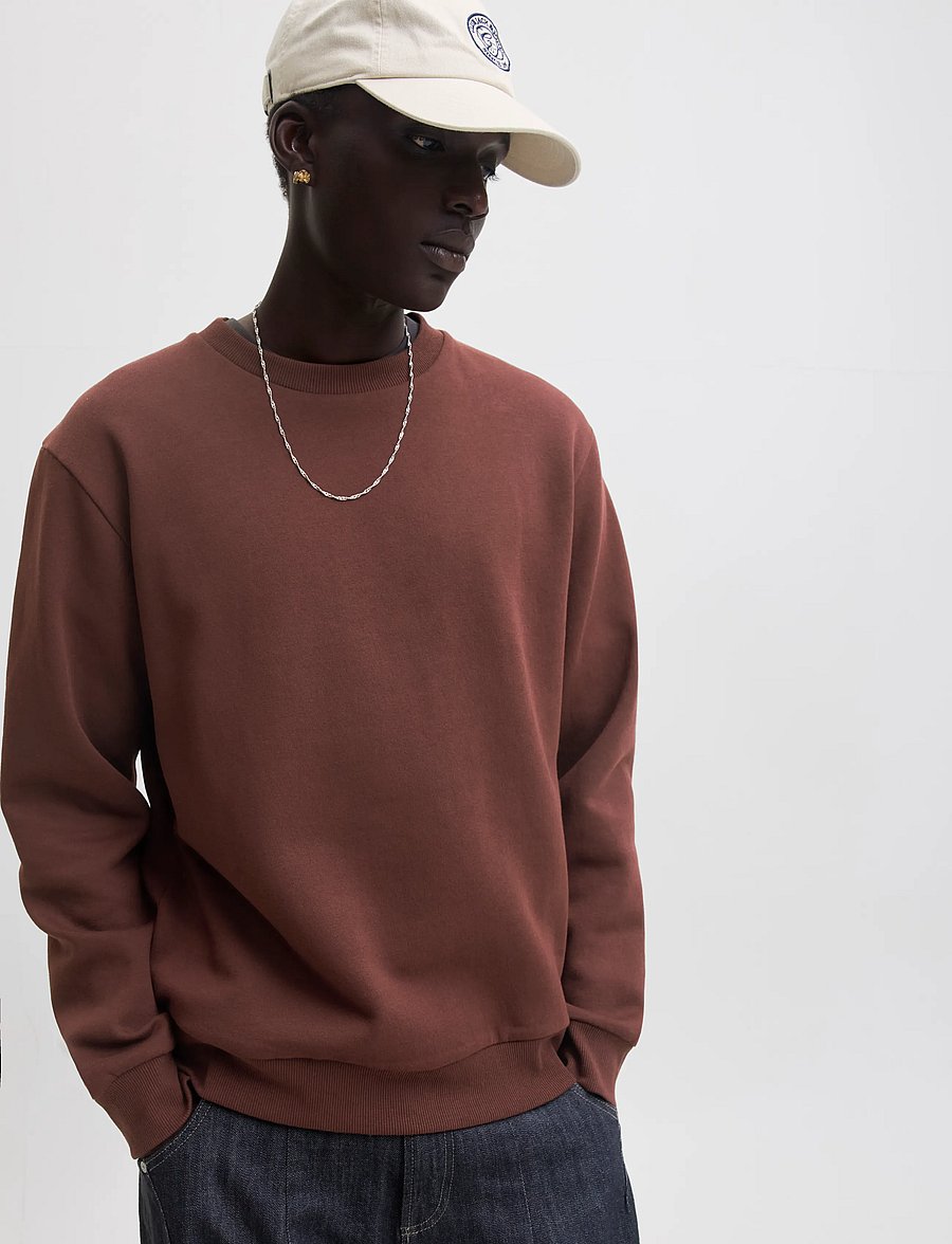 Jack & Jones - JJEBRADLEY SWEAT CREW NOOS - sweatshirts - bitter chocolate - 5