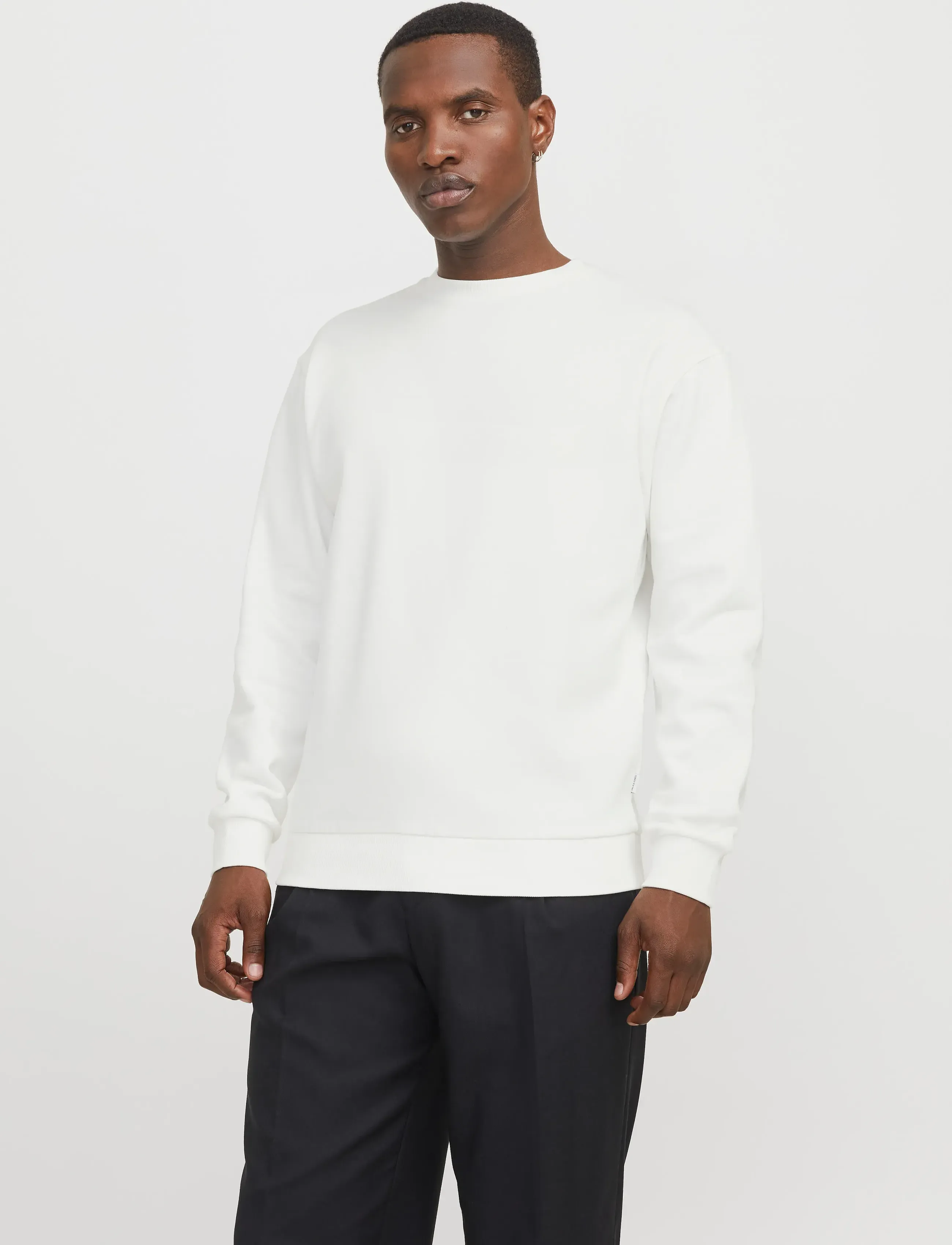 Jack & Jones JJEBRADLEY SWEAT CREW NOOS - Tøj - CLOUD DANCER / white
