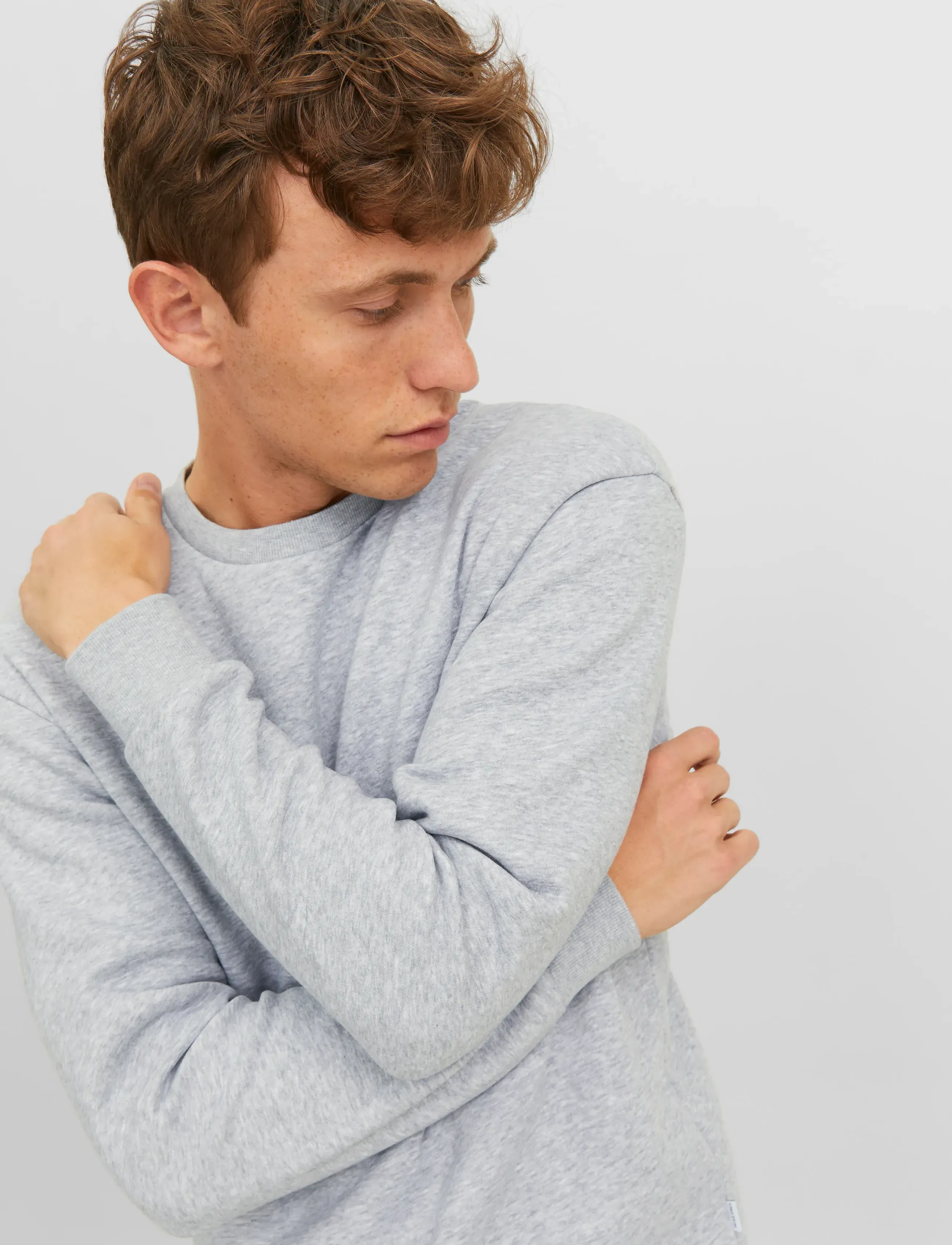 Jack & Jones - JJEBRADLEY SWEAT CREW NOOS - collections - light grey melange - 3