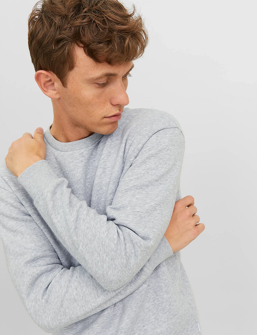 Jack & Jones - JJEBRADLEY SWEAT CREW NOOS - kollektioner - light grey melange - 3