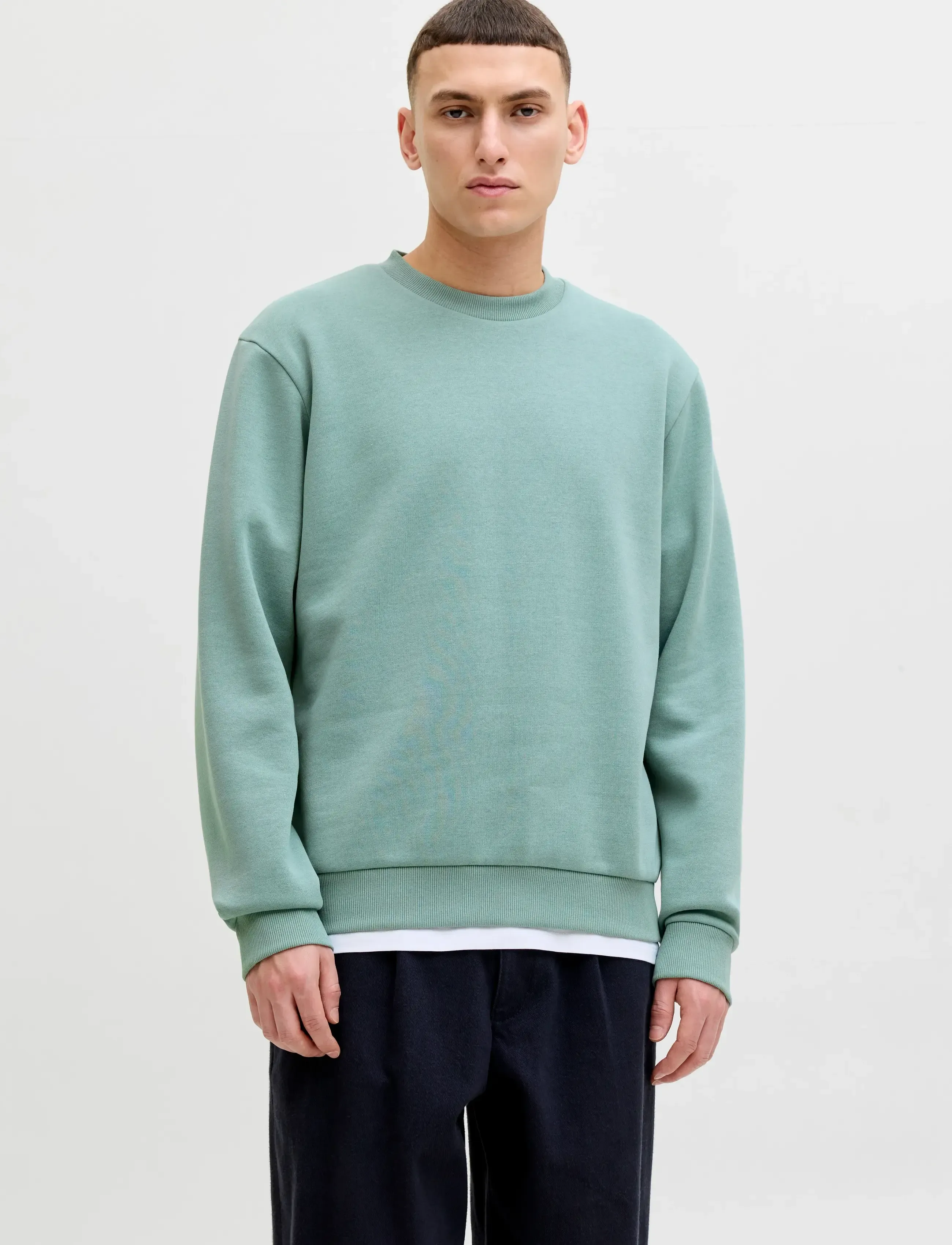 Jack & Jones JJEBRADLEY SWEAT CREW NOOS - Sweatshirts - MINERAL BLUE / blue