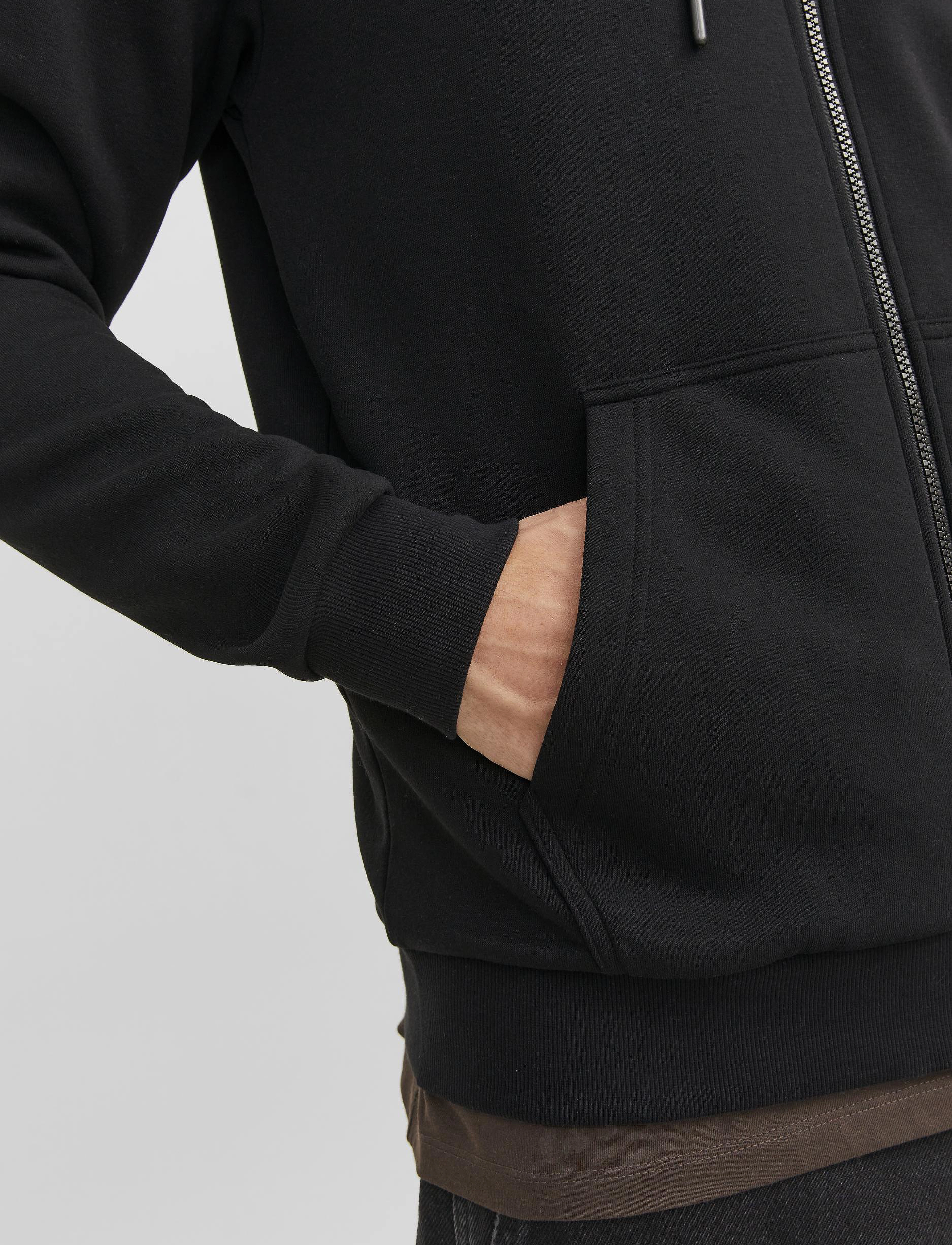 Jack & Jones - JJEBRADLEY SWEAT ZIP HOOD NOOS - džemperi ar kapuci - black - 5