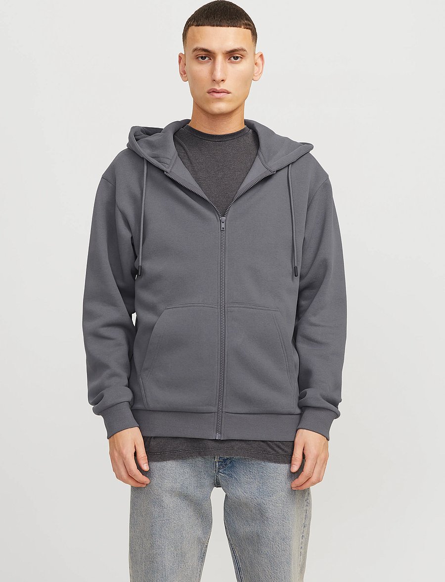 Jack & Jones - JJEBRADLEY SWEAT ZIP HOOD NOOS - hættetrøjer - castlerock - 0