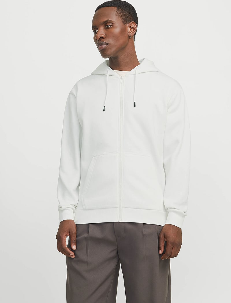 Jack & Jones - JJEBRADLEY SWEAT ZIP HOOD NOOS - kapuutsiga dressipluusid - cloud dancer - 0