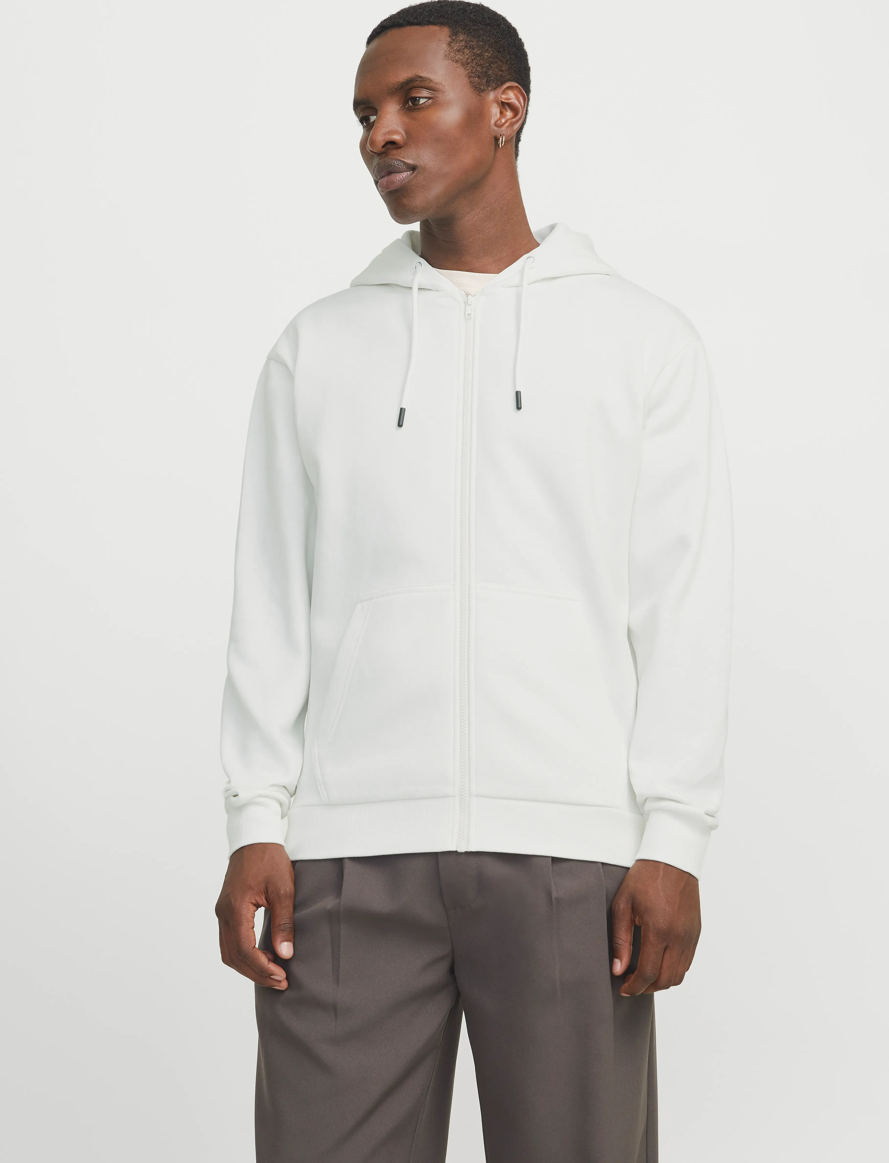 Jack & Jones JJEBRADLEY SWEAT ZIP HOOD NOOS - Kapuzenpullover - CLOUD DANCER / white