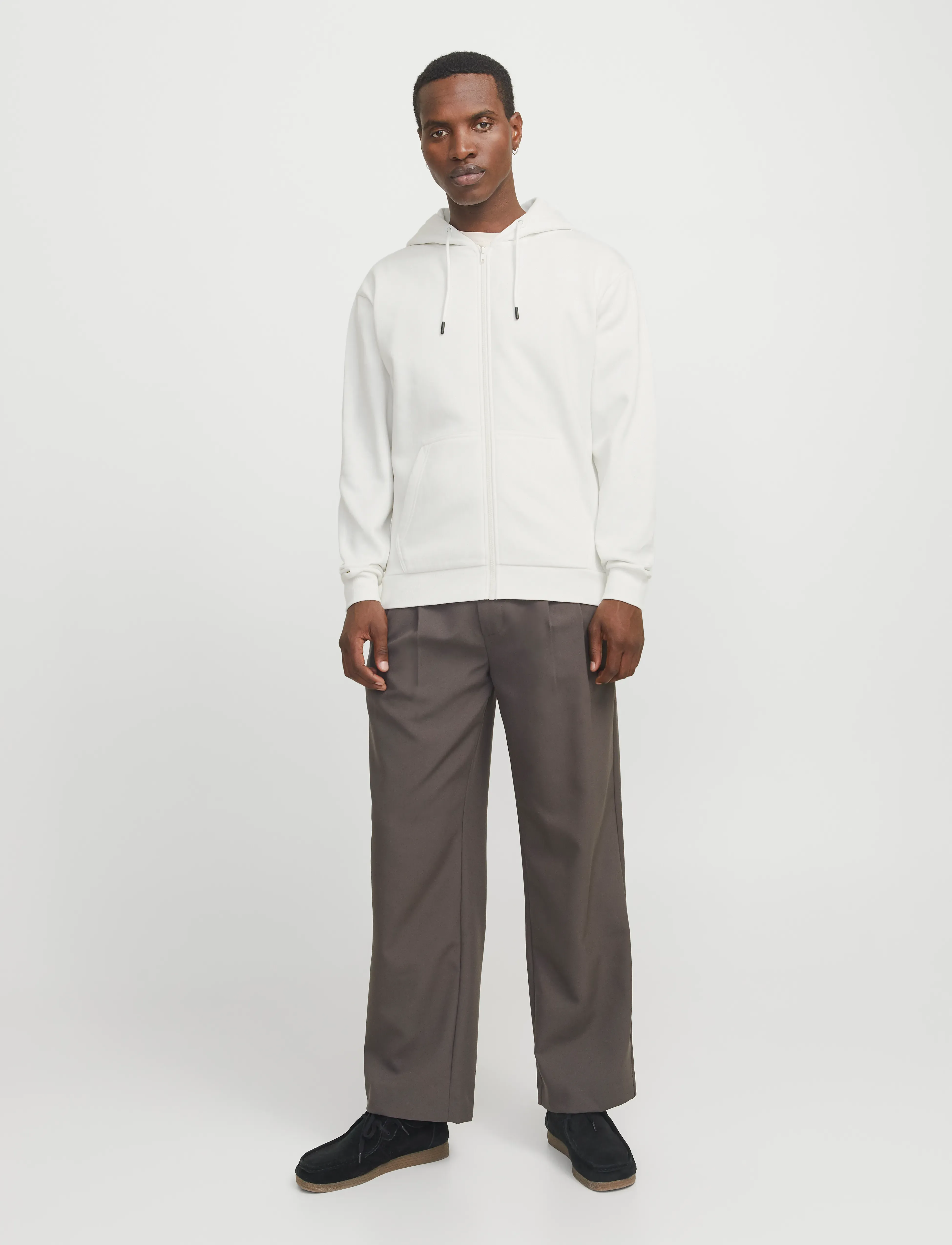 Jack & Jones - JJEBRADLEY SWEAT ZIP HOOD NOOS - hættetrøjer - cloud dancer - 5