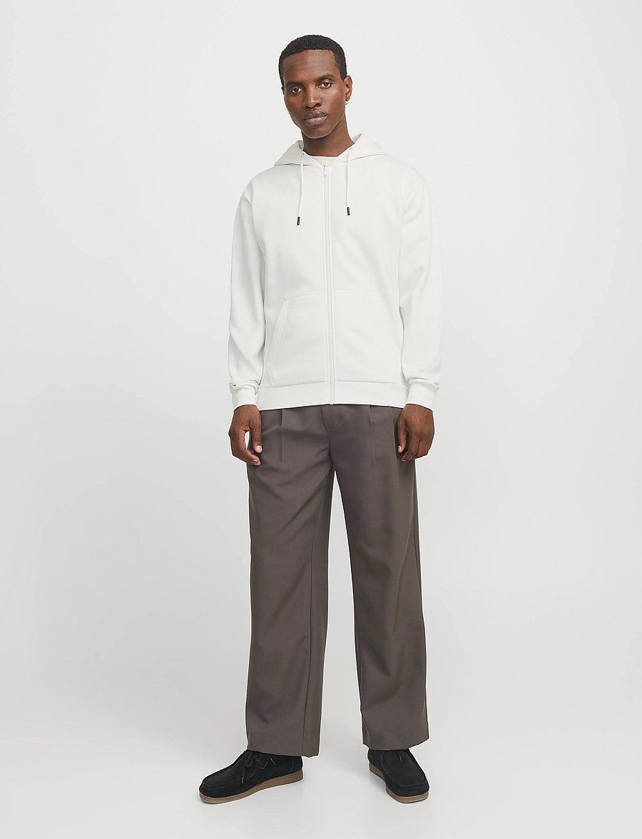 Jack & Jones - JJEBRADLEY SWEAT ZIP HOOD NOOS - hættetrøjer - cloud dancer - 5